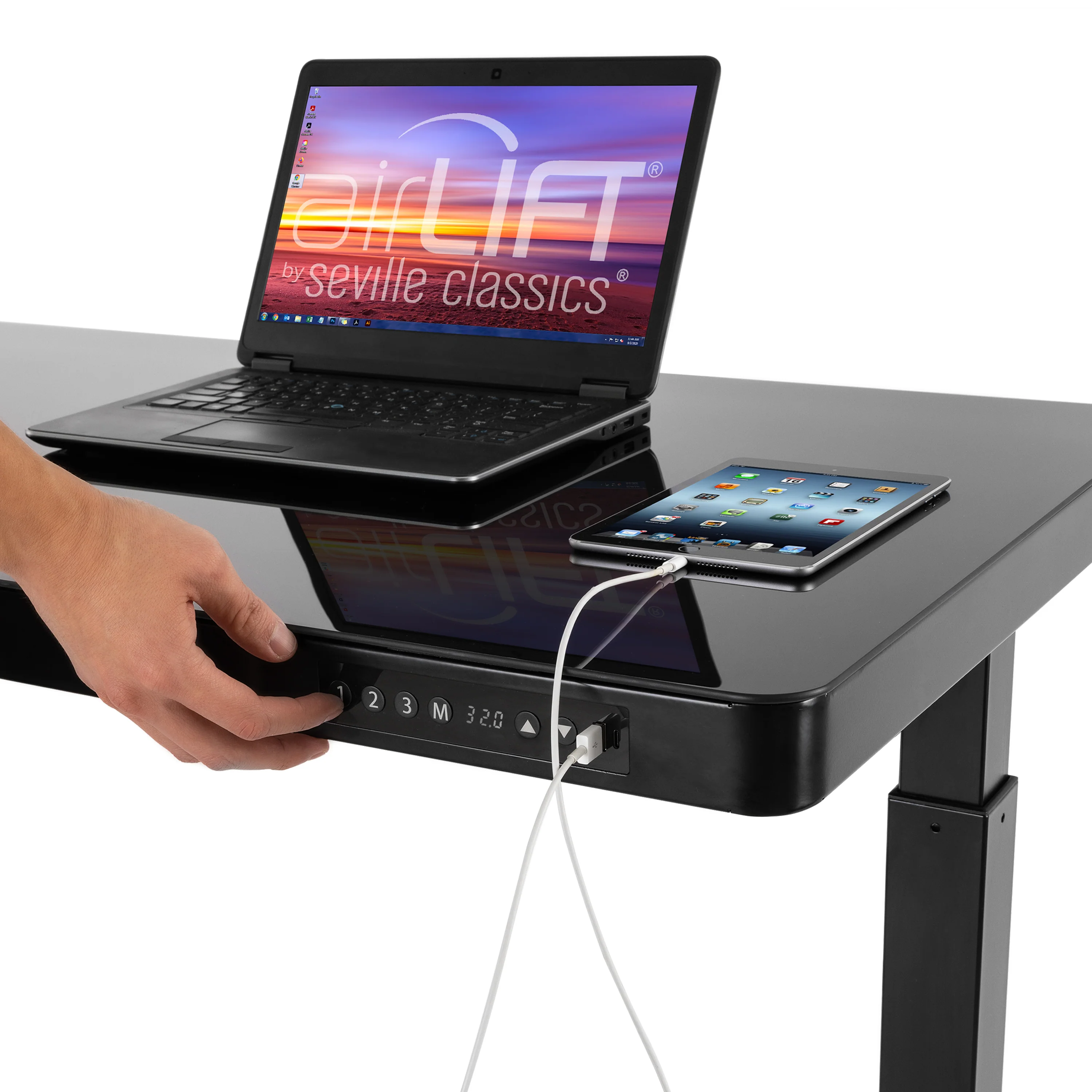 airLIFT® Electric Height-Adjustable Tempered Glass Desk - Image 9