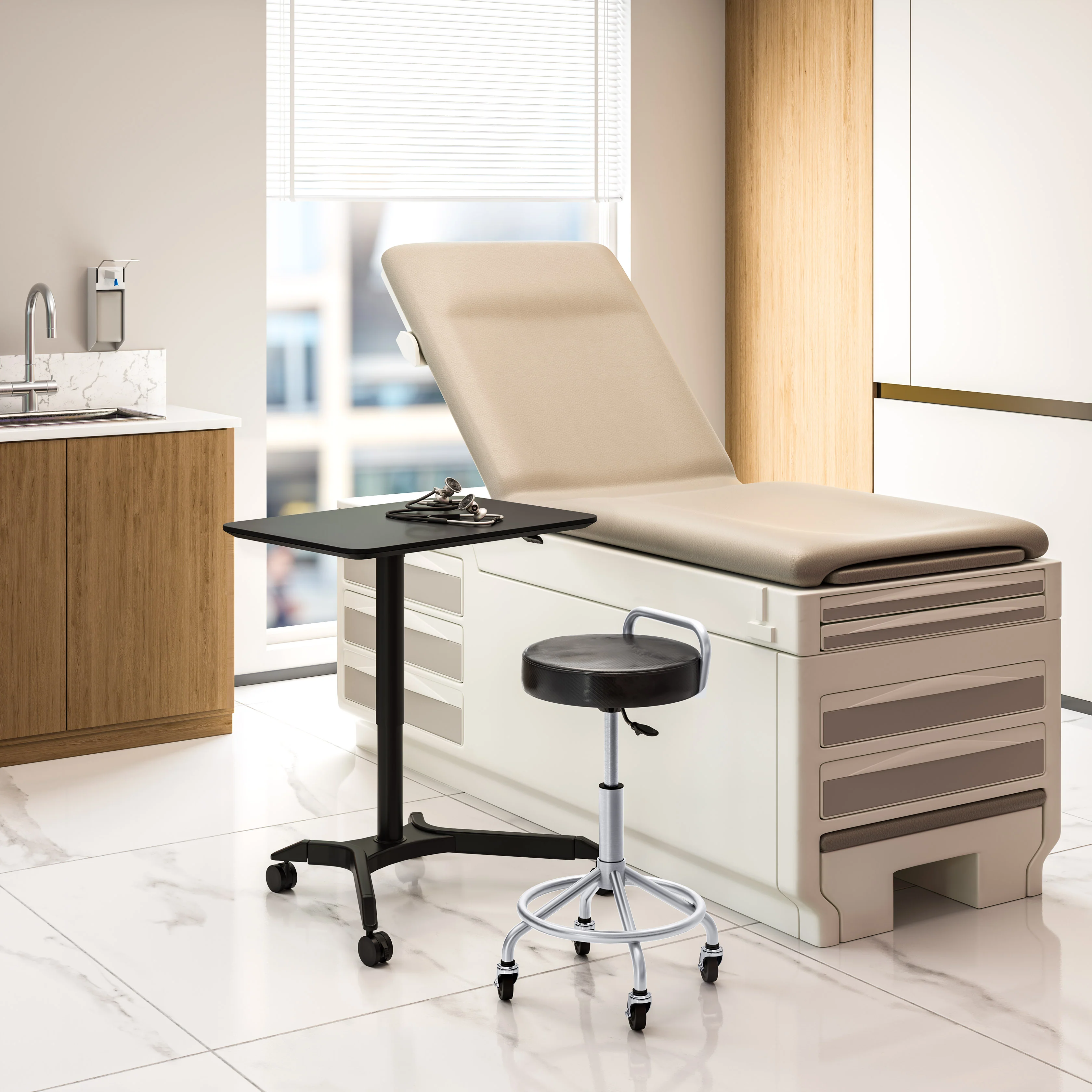 airLIFT® Premium Pneumatic Sit-Stand Mobile Desk Cart - Image 25