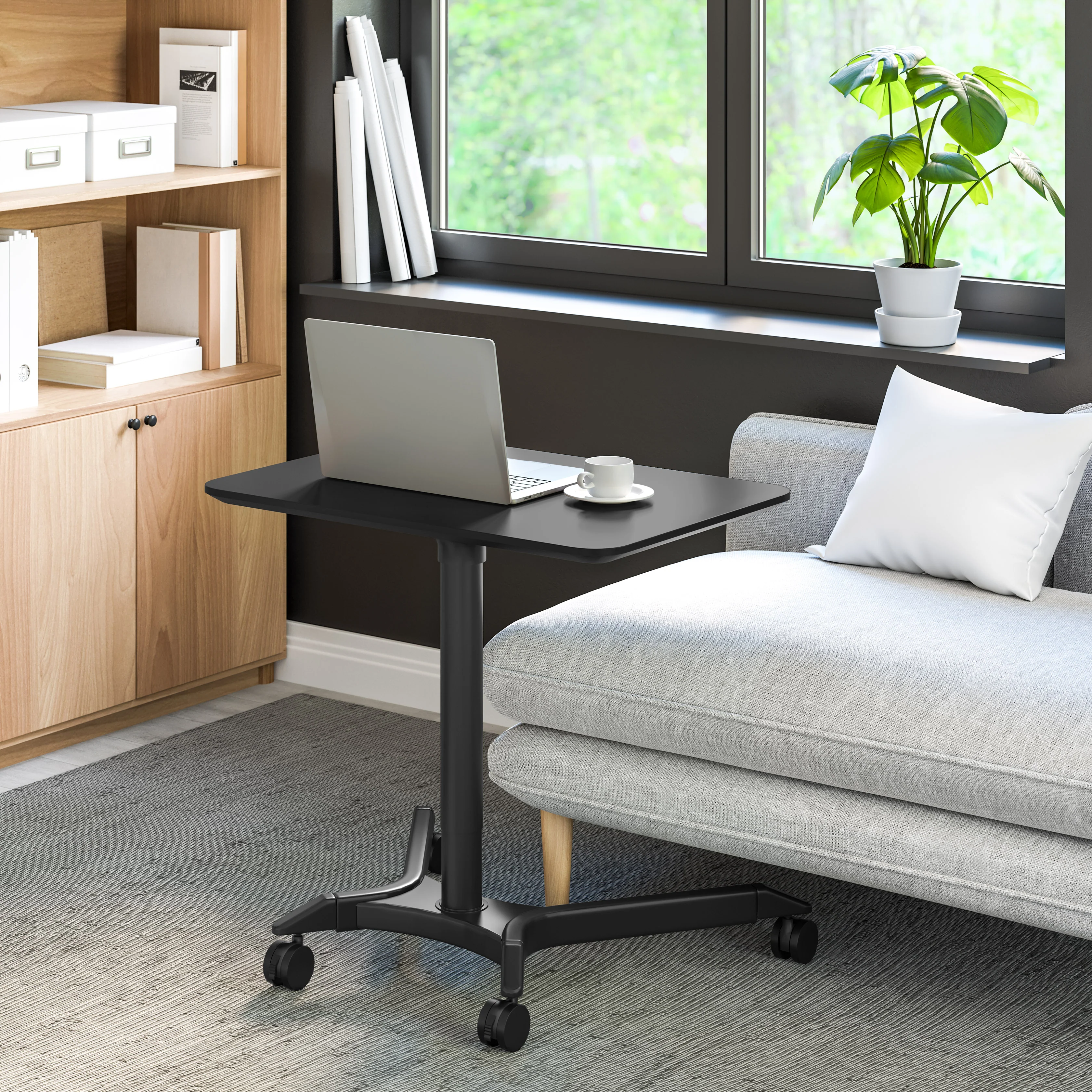 airLIFT® Premium Pneumatic Sit-Stand Mobile Desk Cart - Image 26