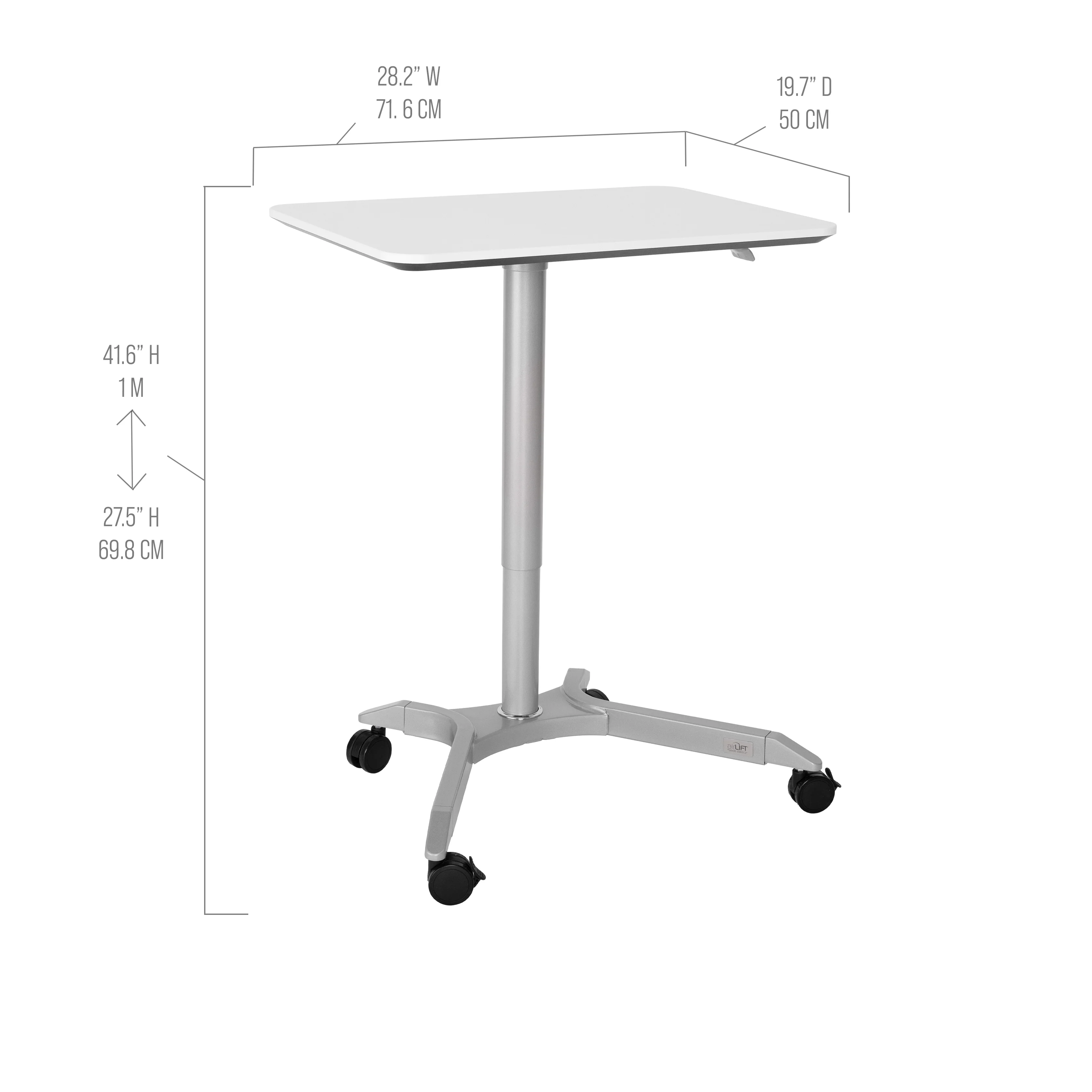 airLIFT® Premium Pneumatic Sit-Stand Mobile Desk Cart - Image 31