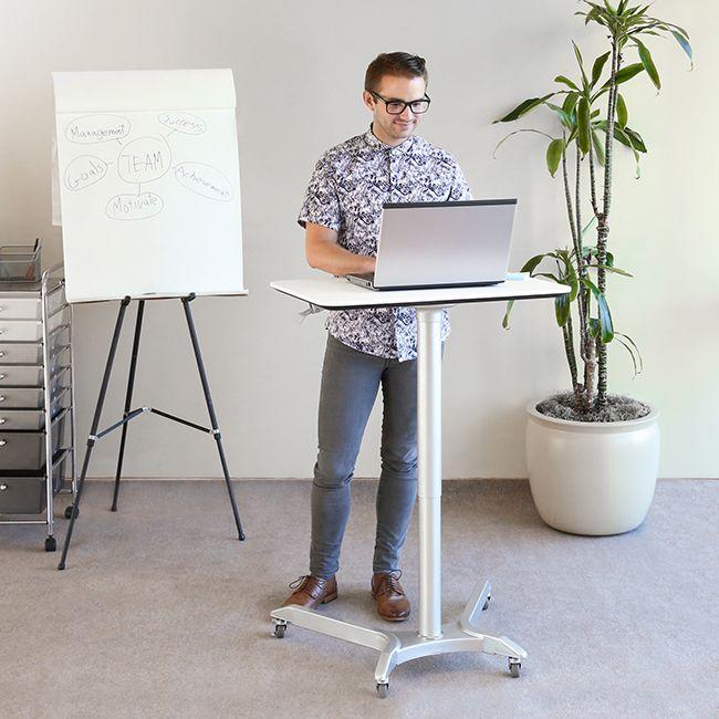 airLIFT® Premium Pneumatic Sit-Stand Mobile Desk Cart - Image 6