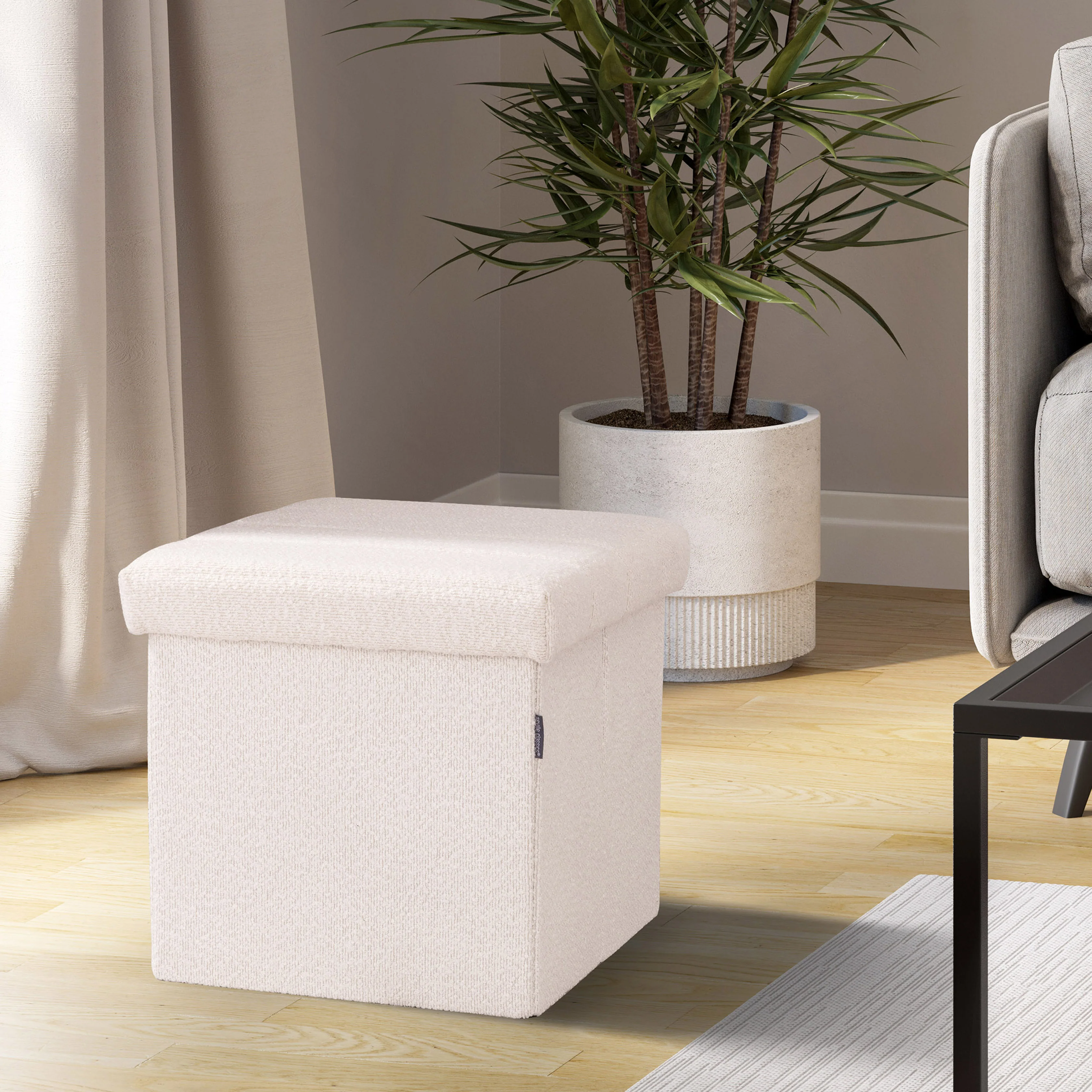 Channel Tufted Storage Ottoman - Image 10