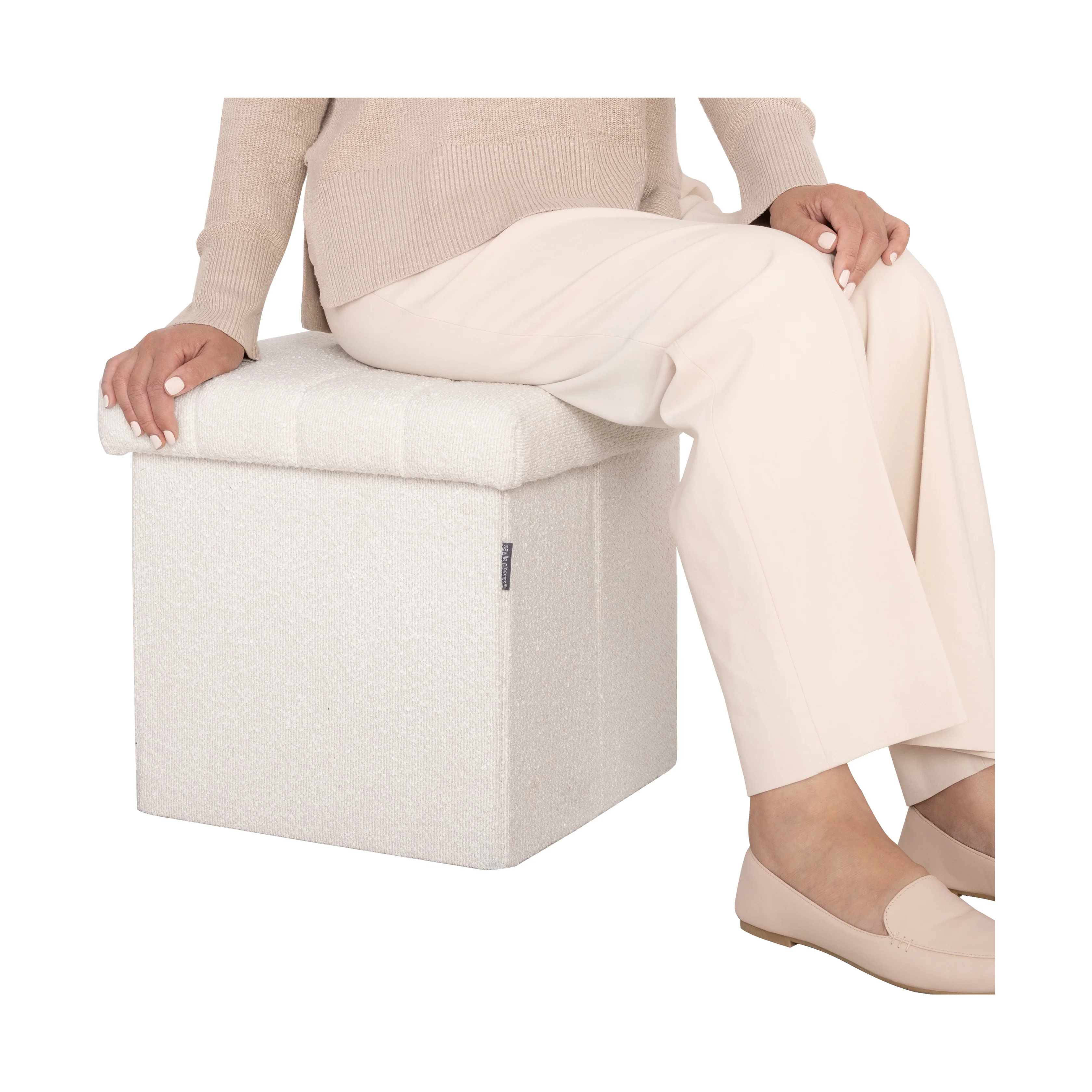 Channel Tufted Storage Ottoman - Image 9