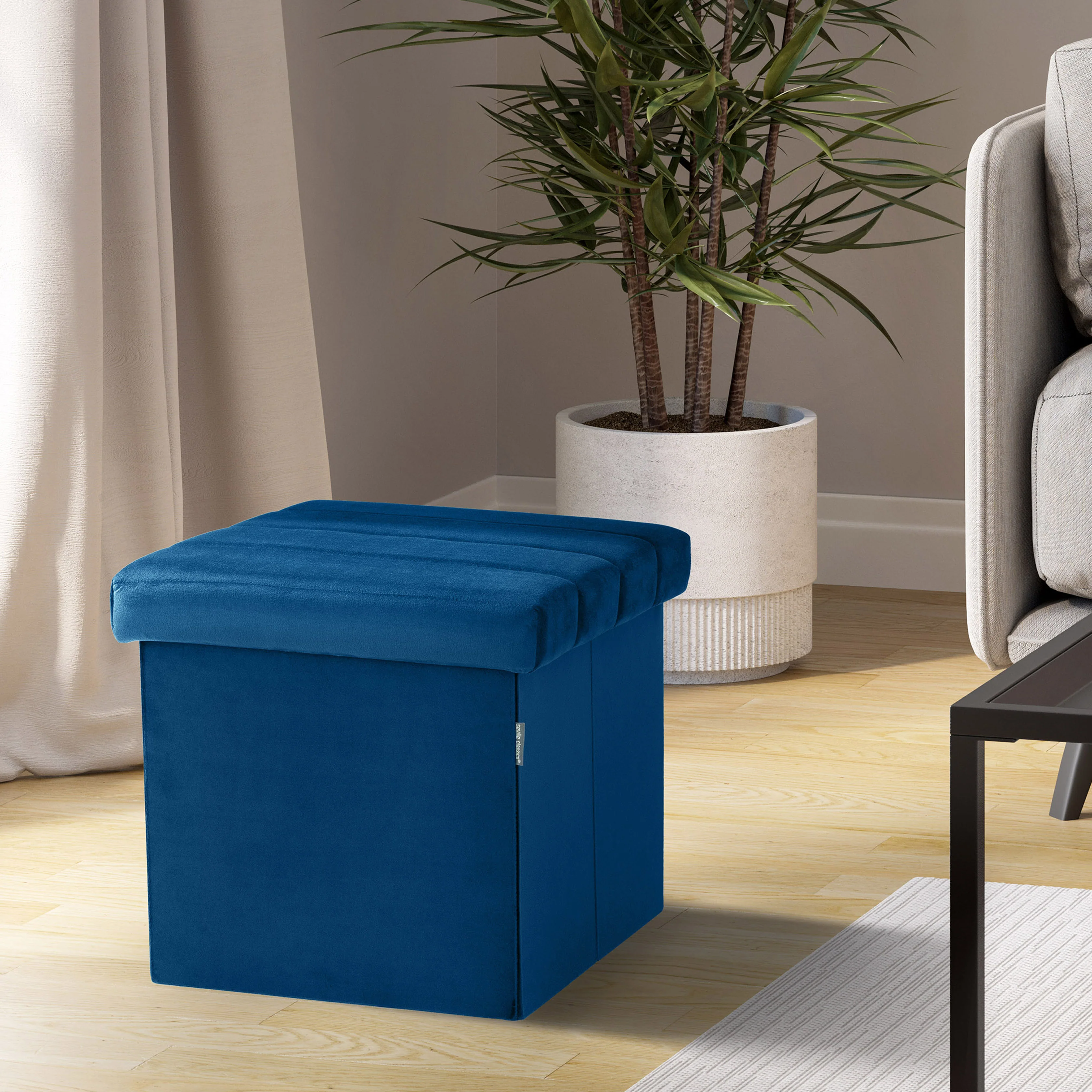 Channel Tufted Storage Ottoman - Image 10