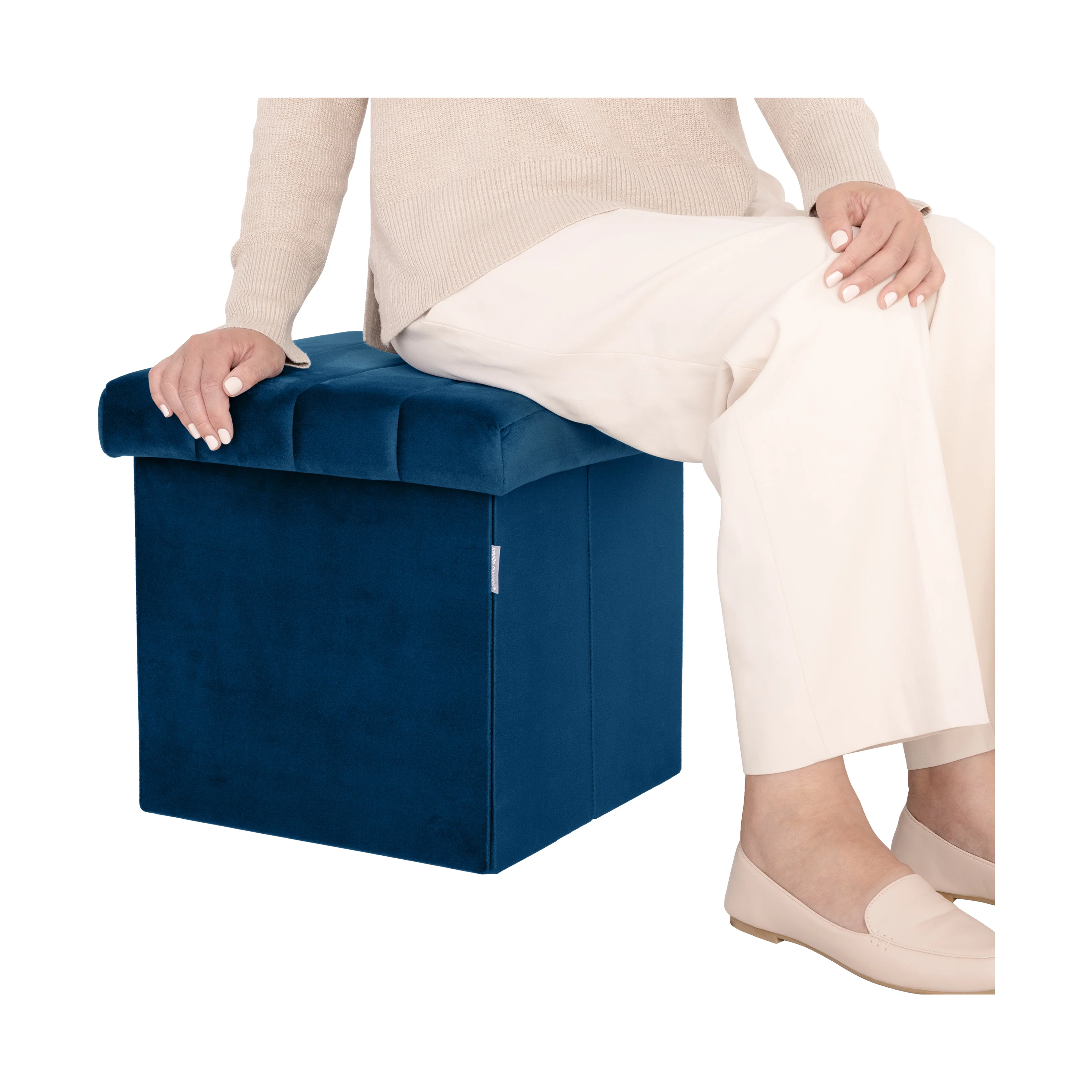 Channel Tufted Storage Ottoman - Image 8