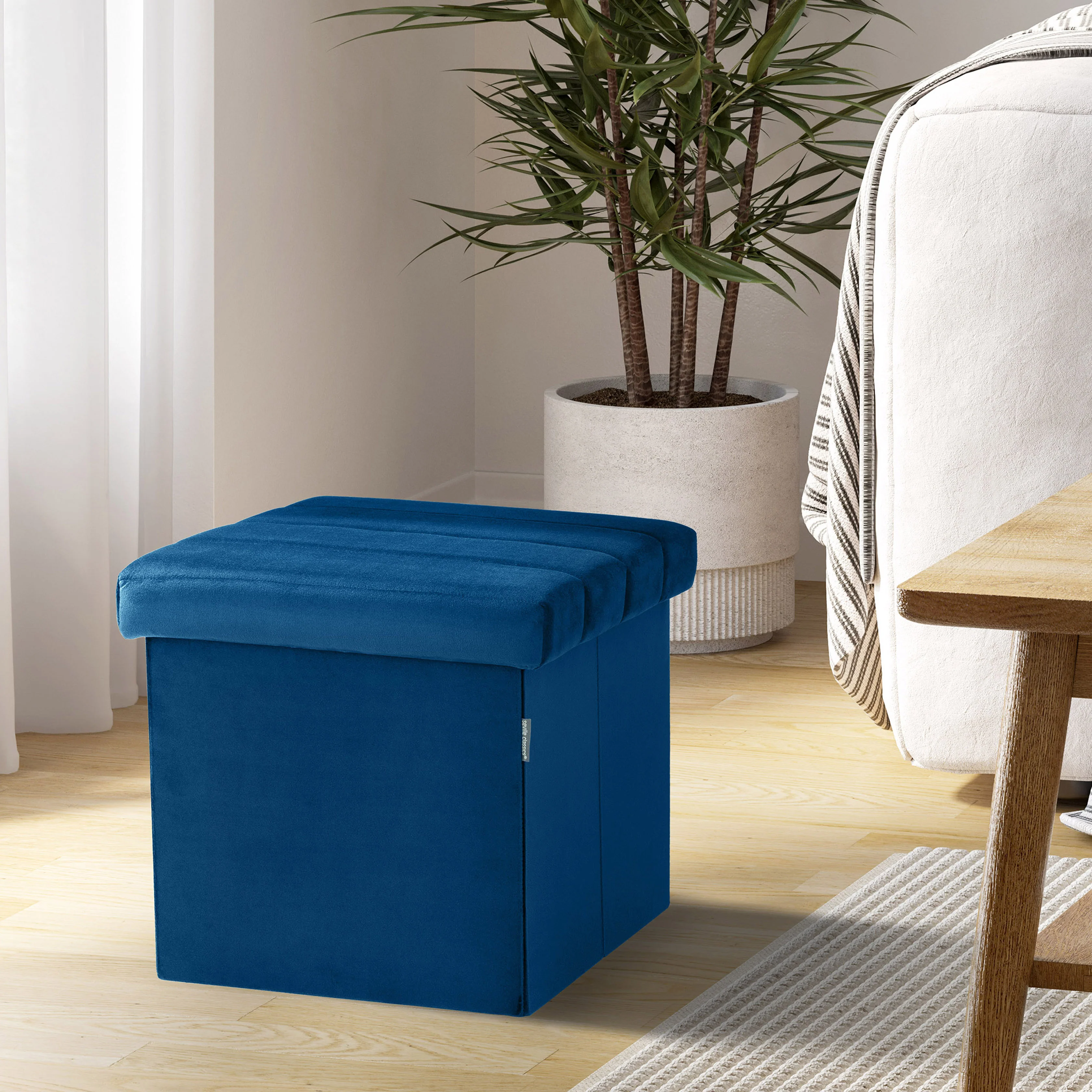 Channel Tufted Storage Ottoman - Image 9