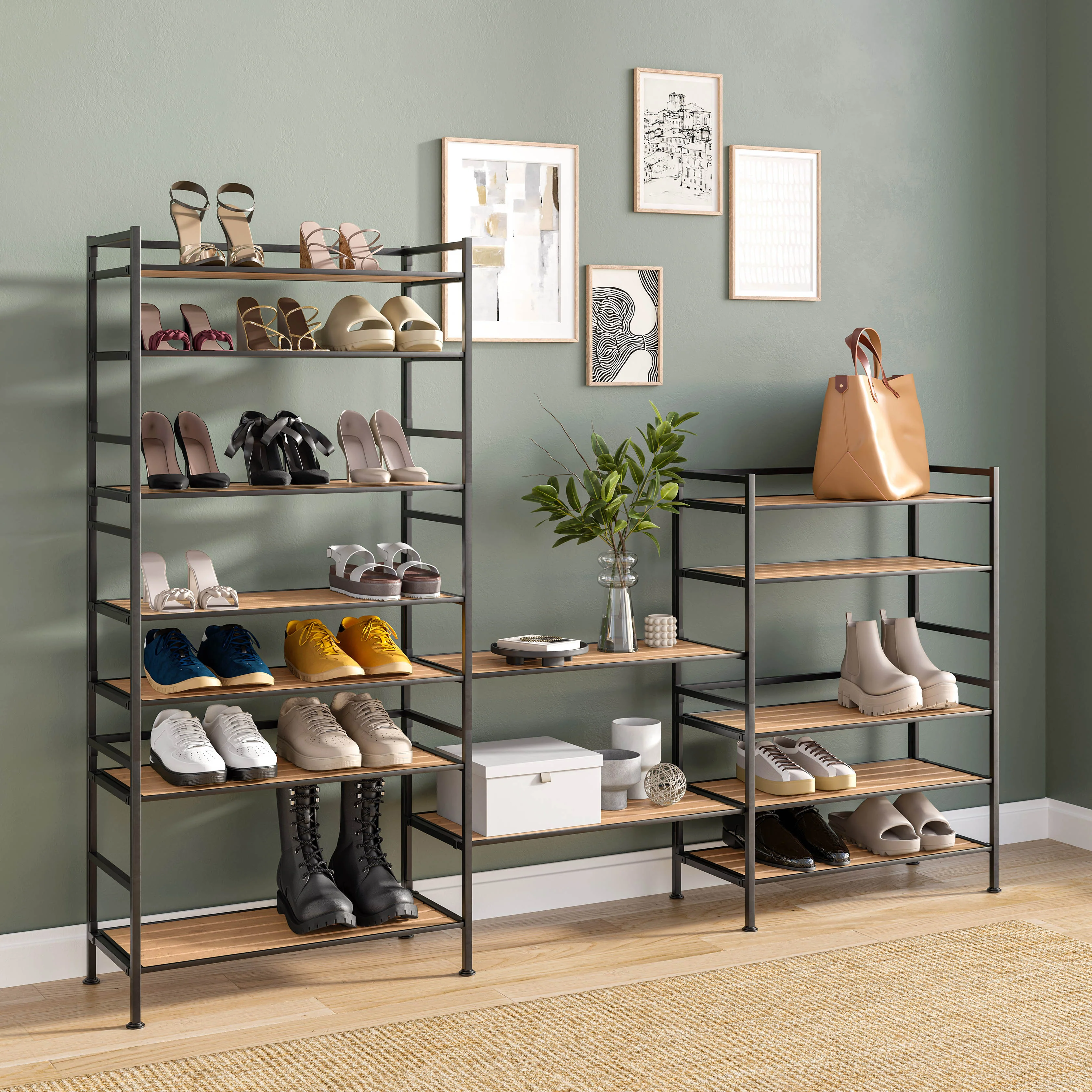 HOME 3-Tier Resin Slatted Shoe Rack - Image 37