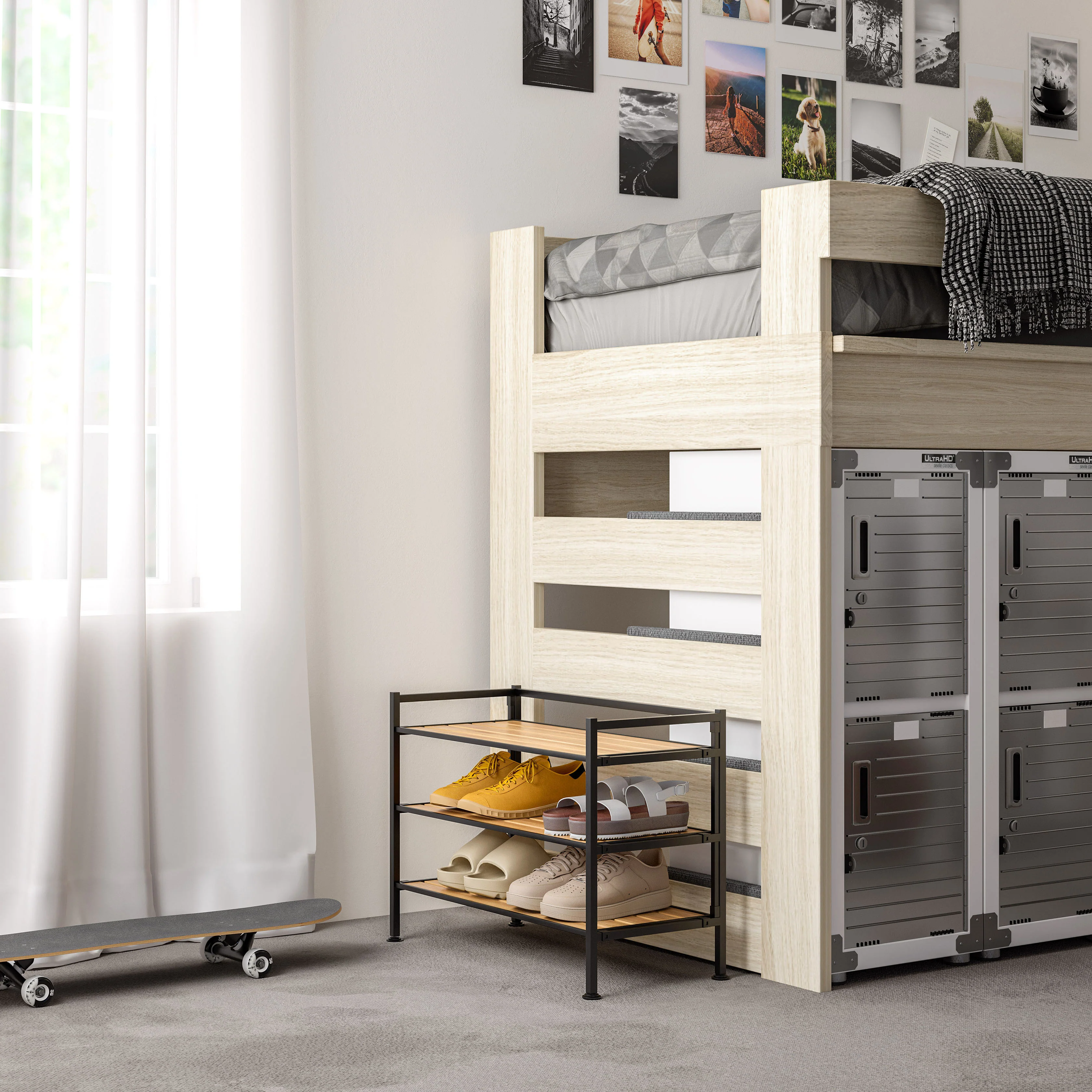 HOME 3-Tier Resin Slatted Shoe Rack - Image 46