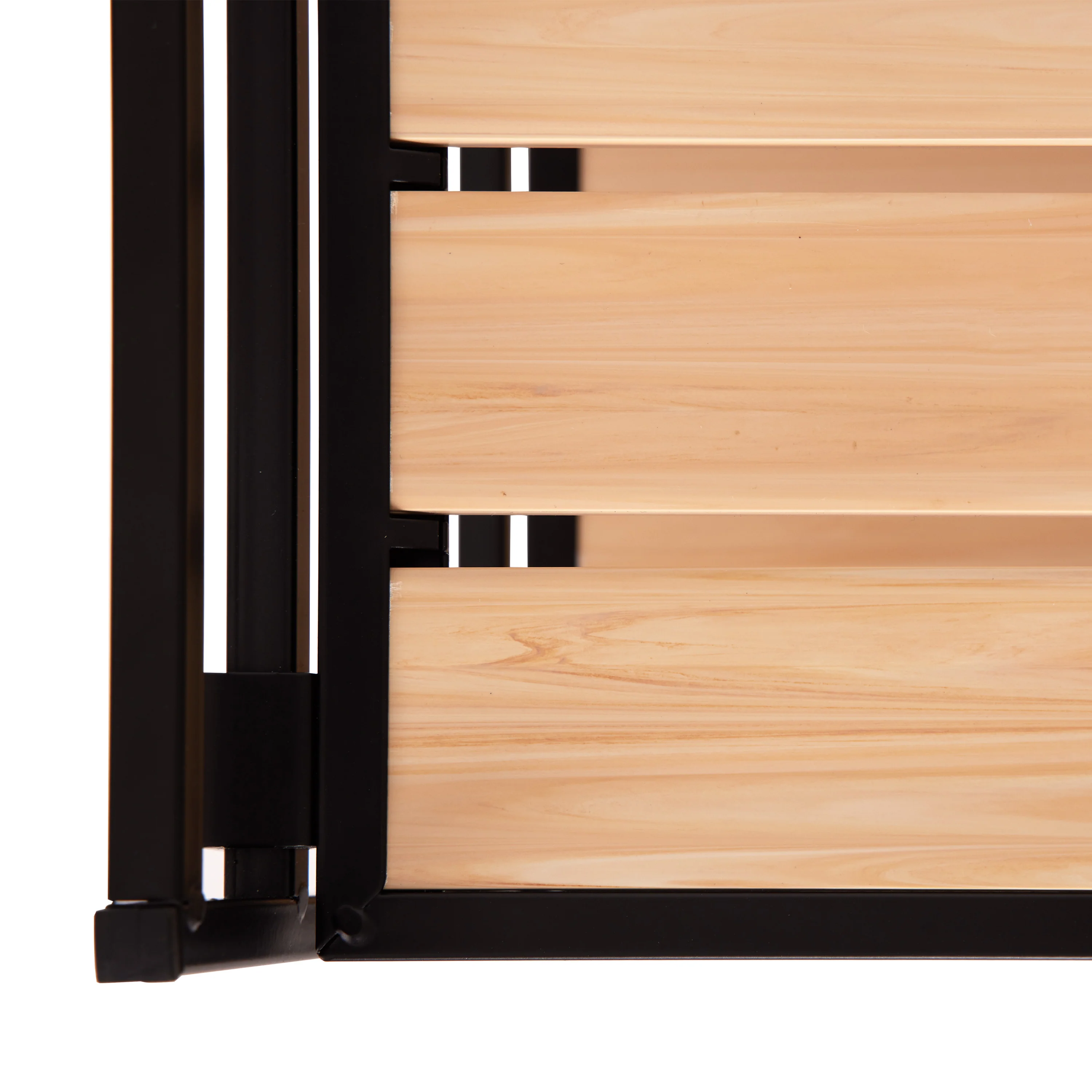 HOME 3-Tier Resin Slatted Shoe Rack, White Oak - Image 6