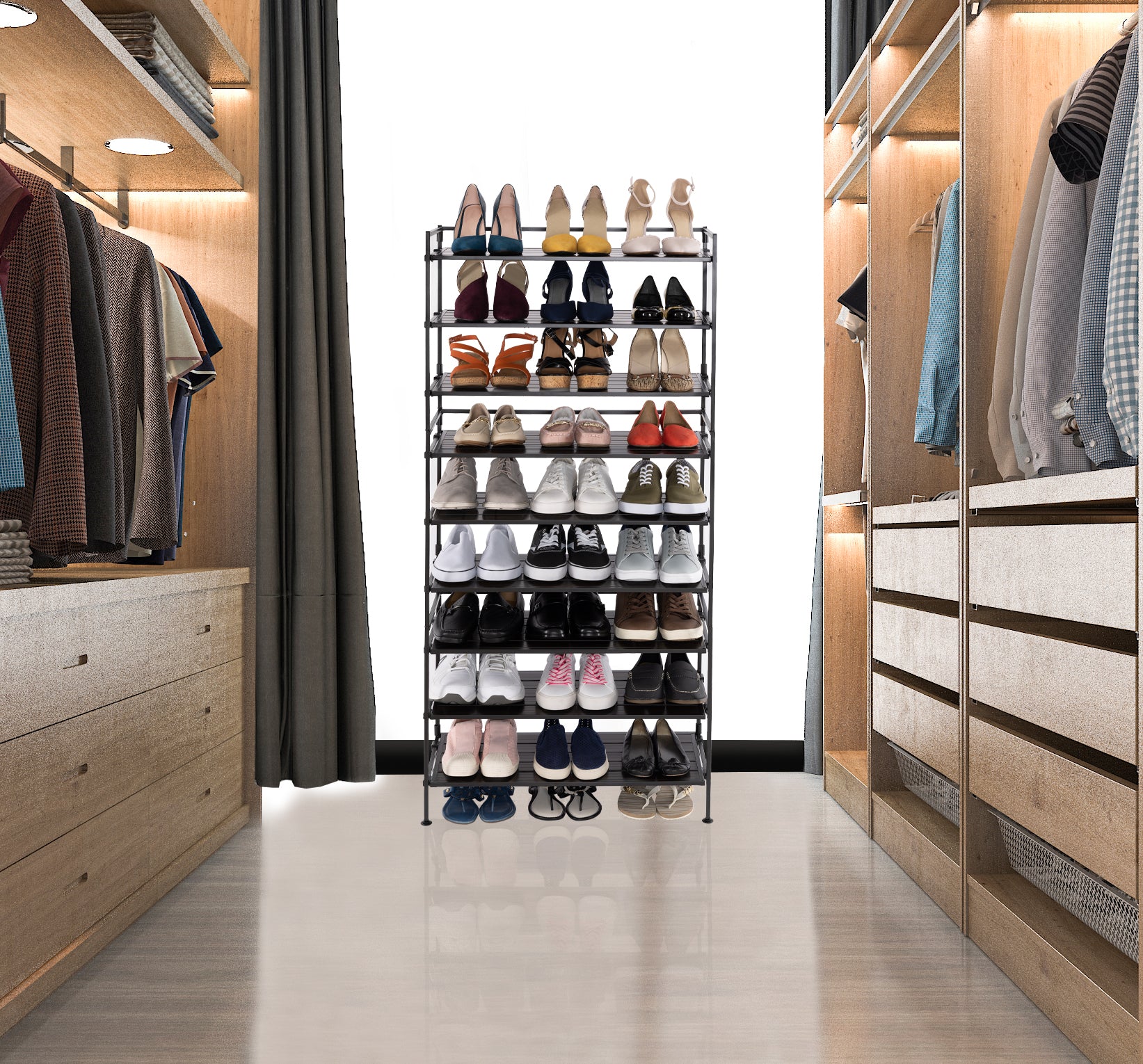 HOME 3-Tier Resin Slatted Shoe Rack - Image 21