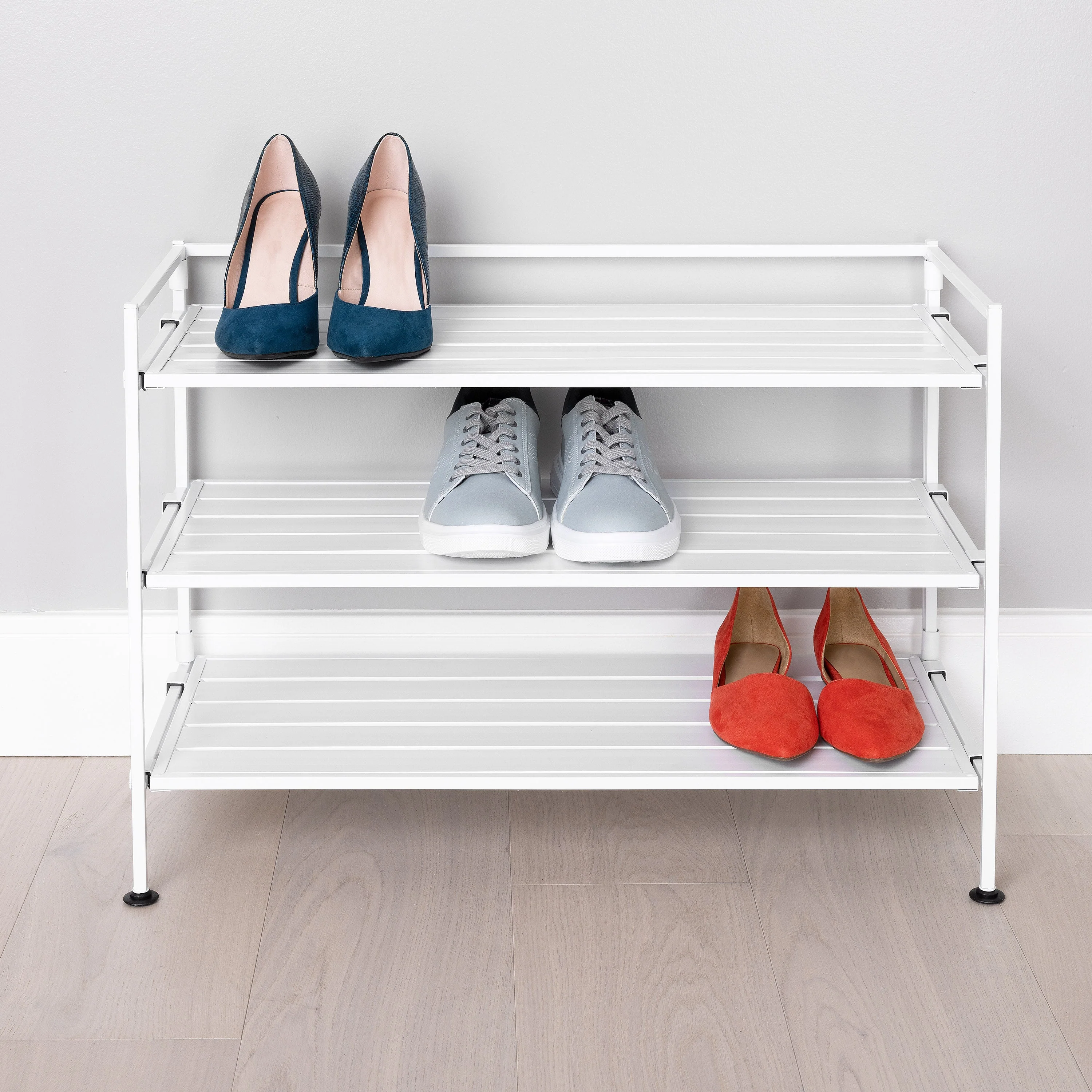 HOME 3-Tier Resin Slatted Shoe Rack - Image 3
