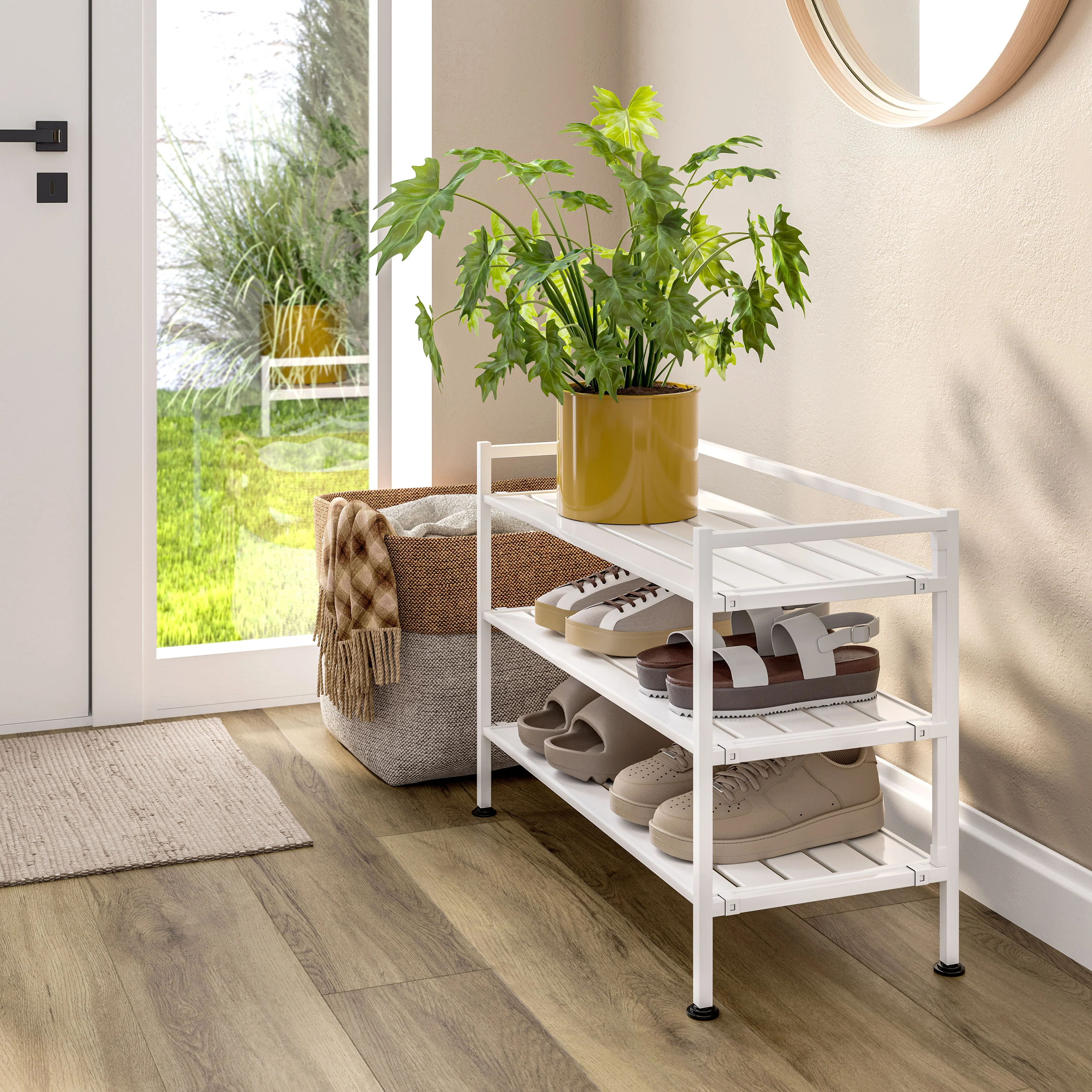 HOME 3-Tier Resin Slatted Shoe Rack - Image 38