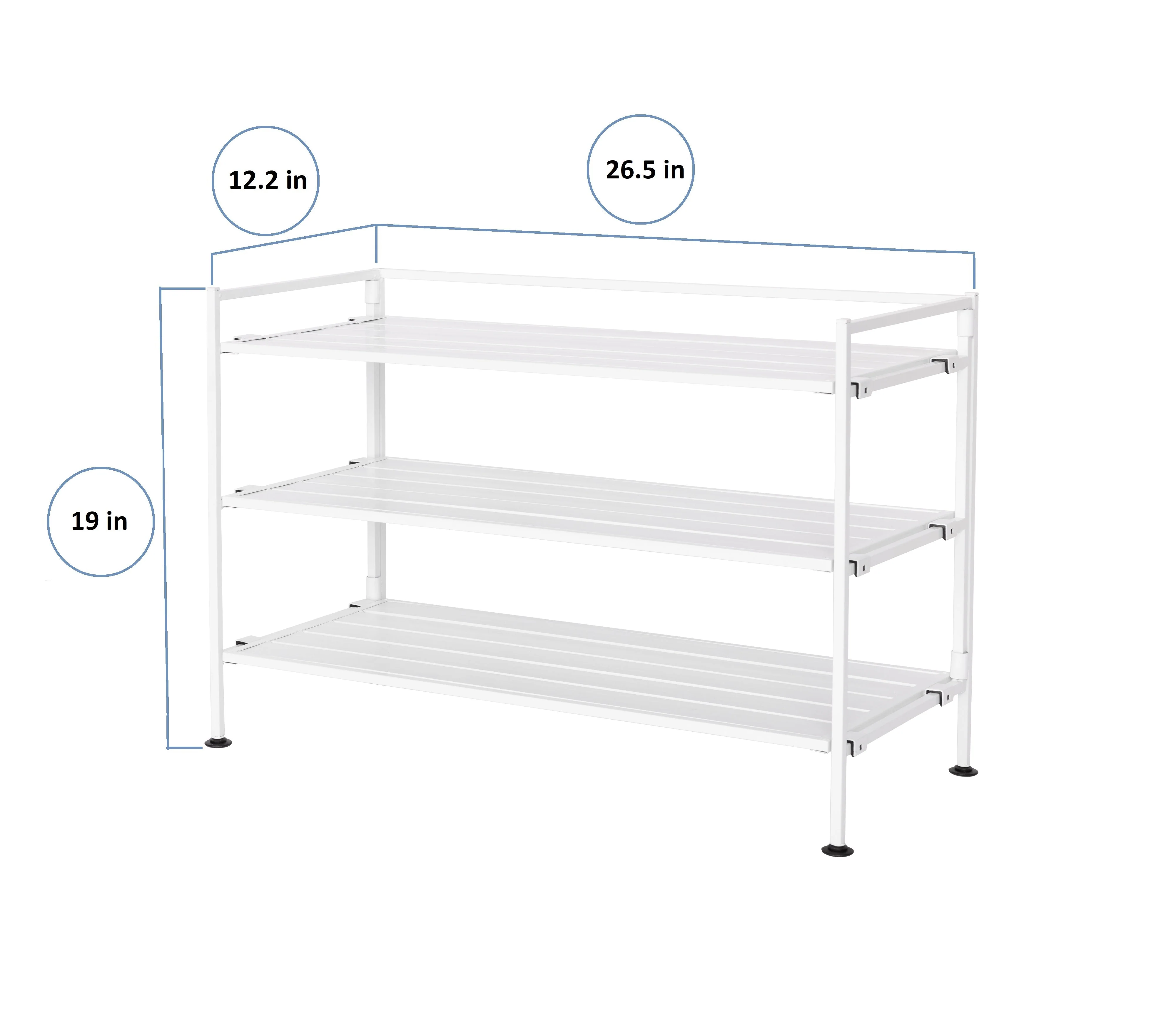 HOME 3-Tier Resin Slatted Shoe Rack - Image 4