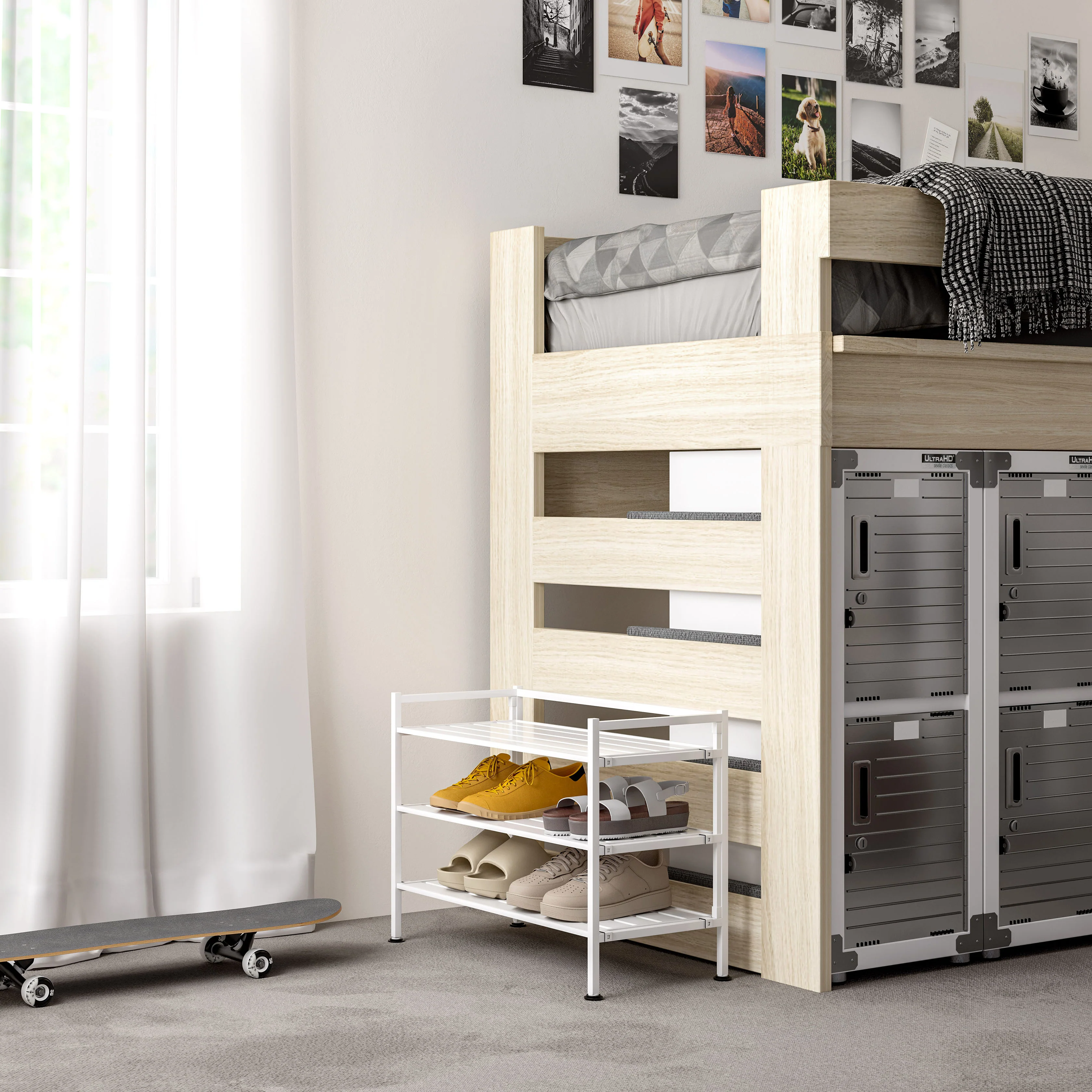 HOME 3-Tier Resin Slatted Shoe Rack - Image 40