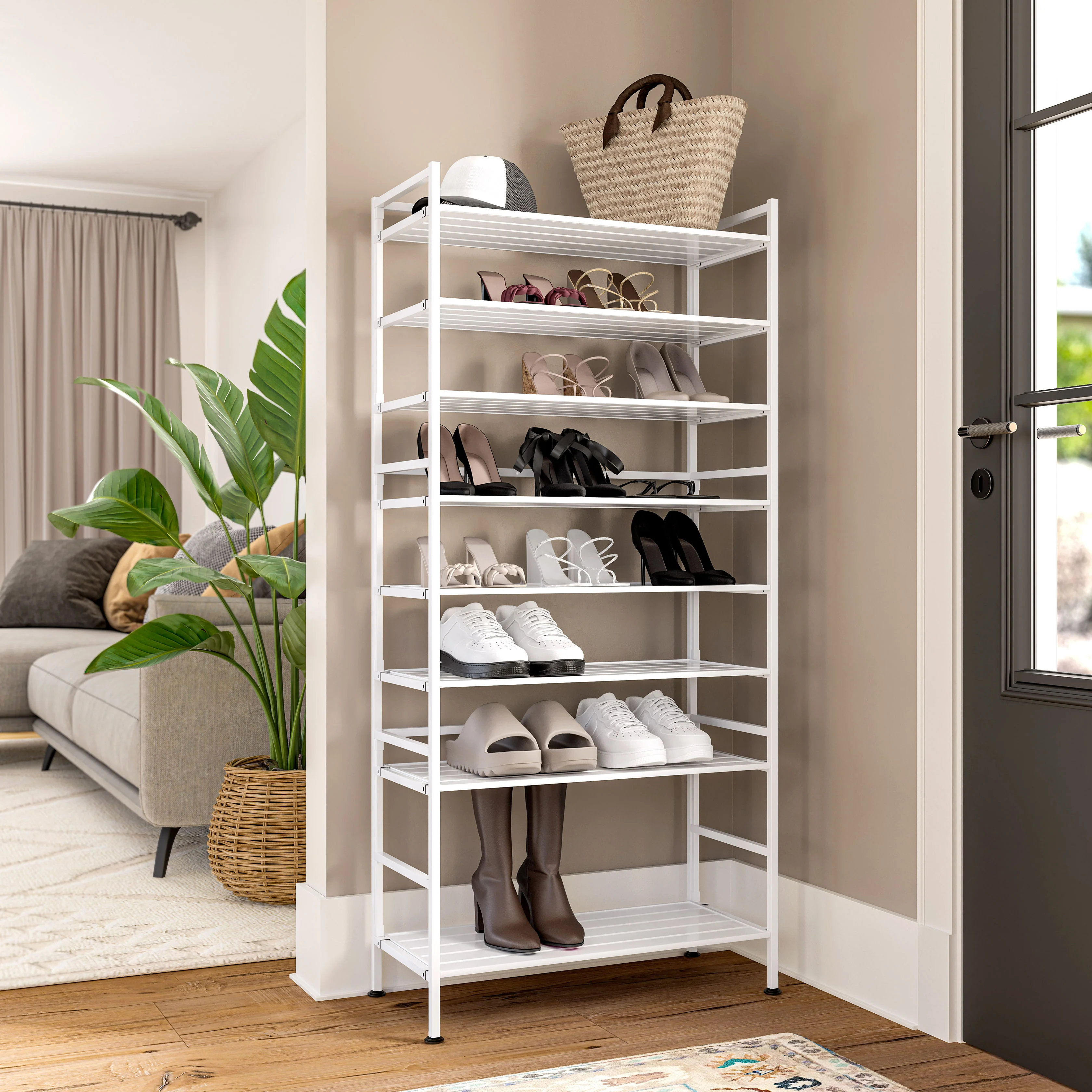 HOME 3-Tier Resin Slatted Shoe Rack - Image 41