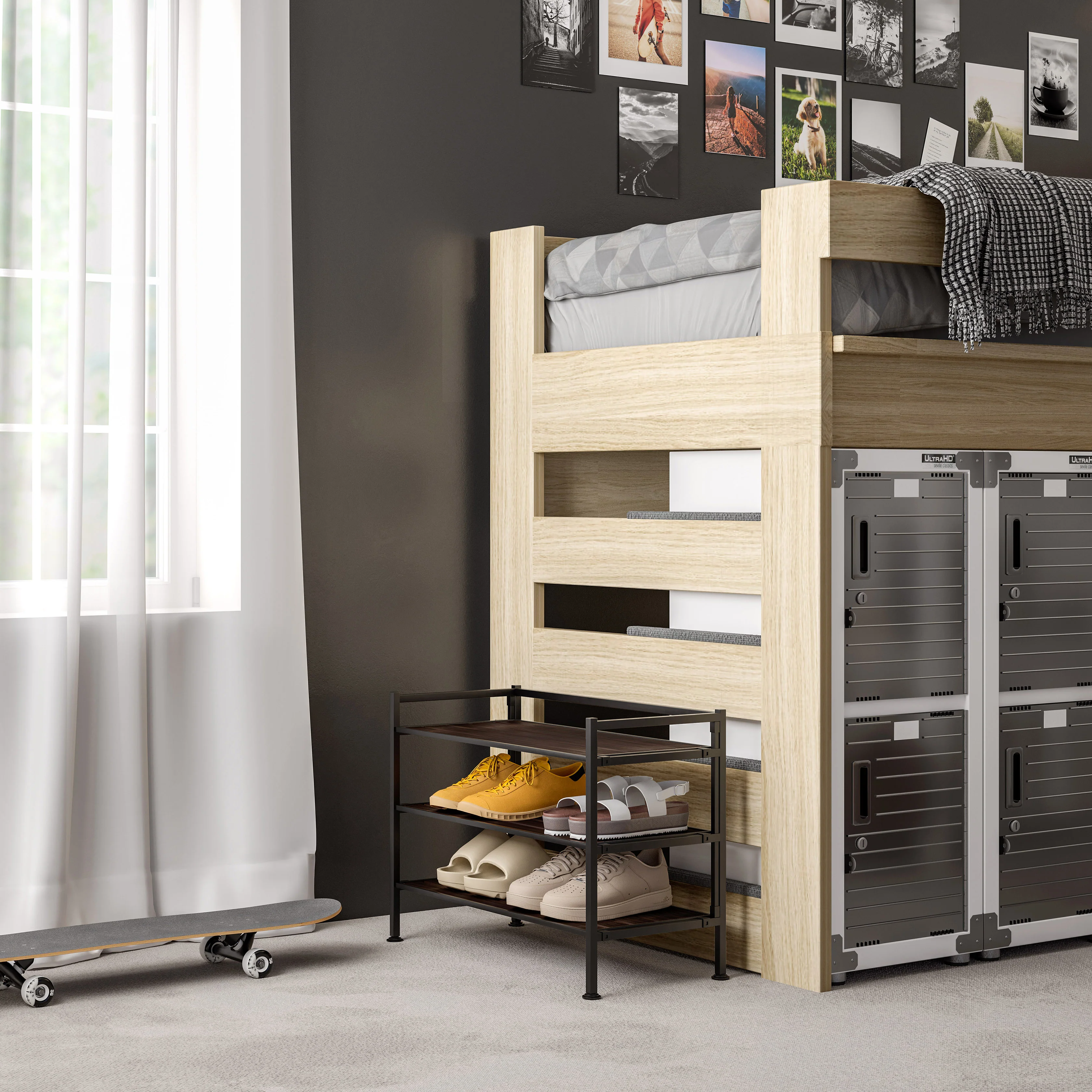 HOME 3-Tier Resin Slatted Shoe Rack - Image 42