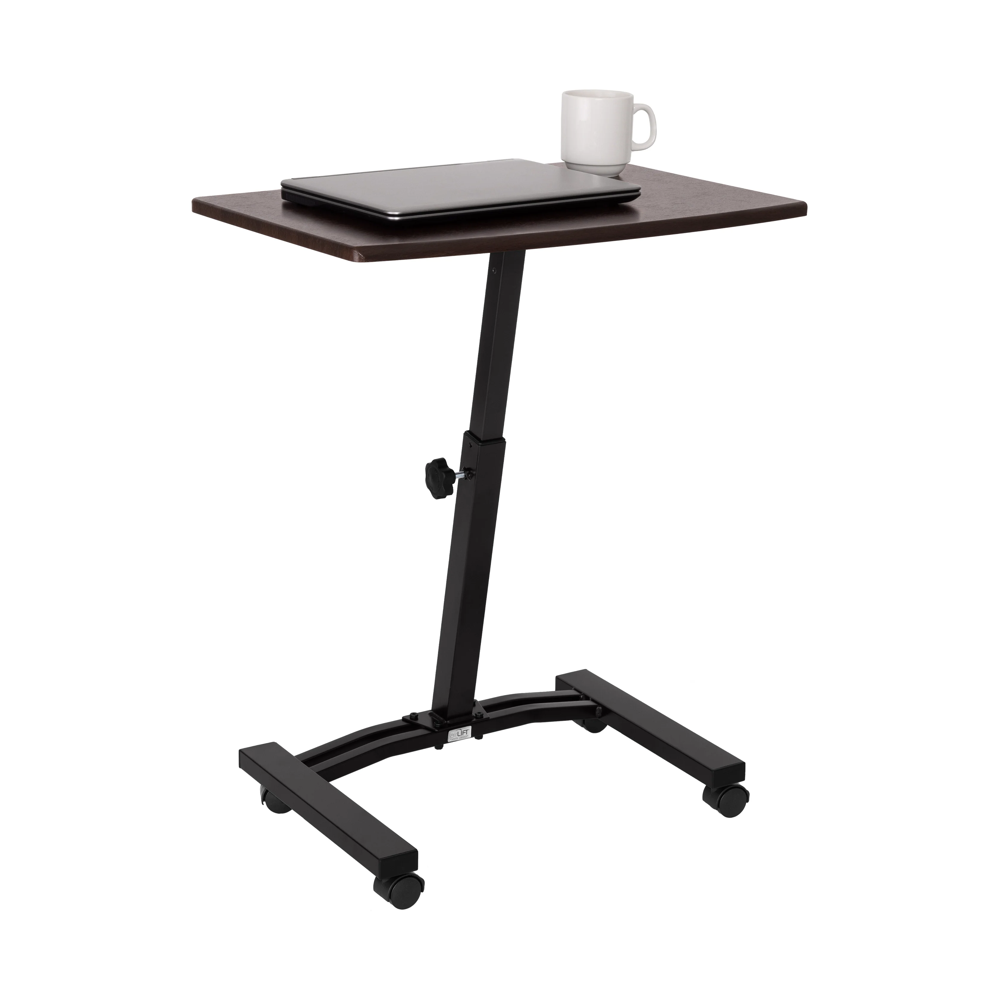 airLIFT® Mobile Laptop Sitting Desk Cart, Walnut - Image 8