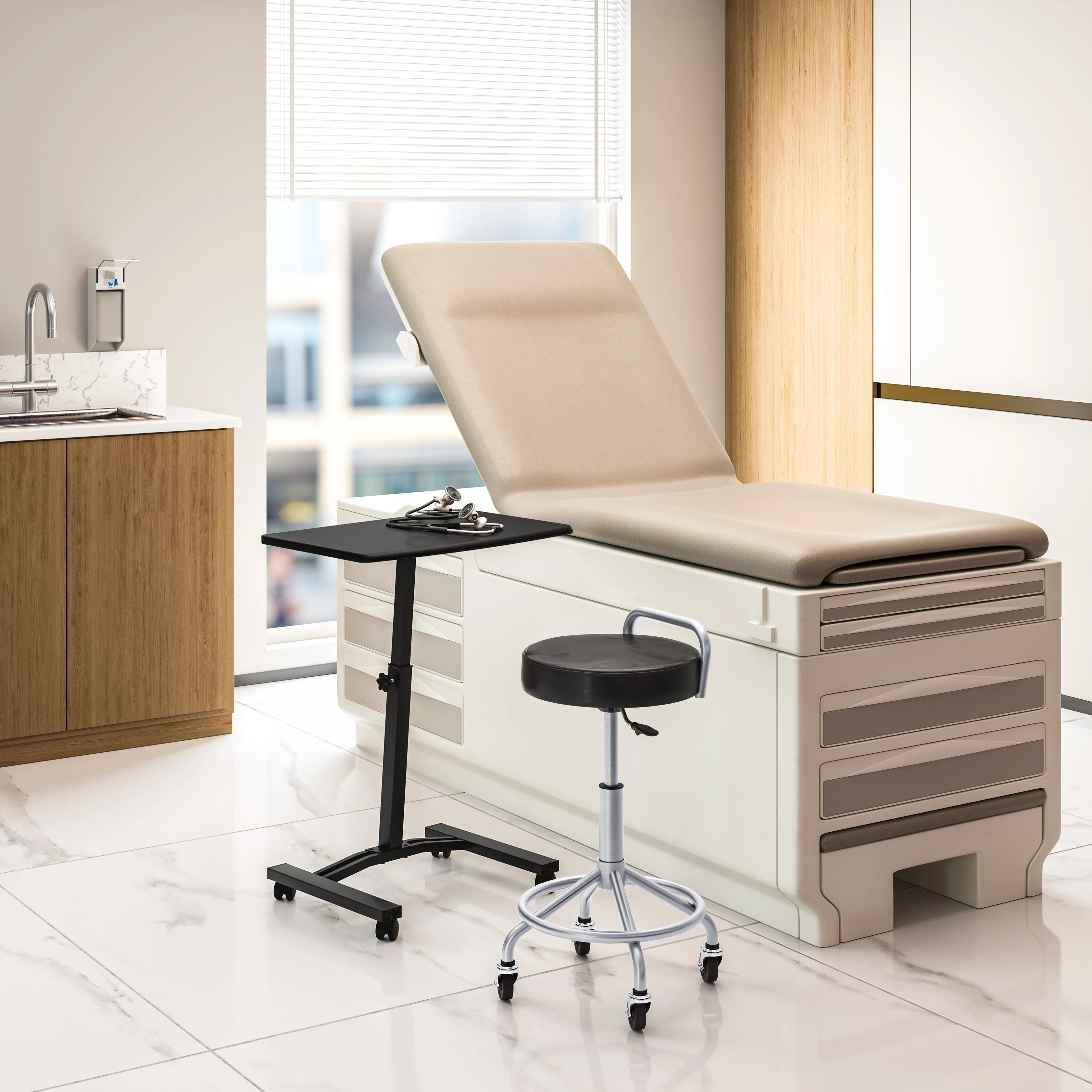 airLIFT® Mobile Laptop Sitting Desk Cart, Black - Image 5