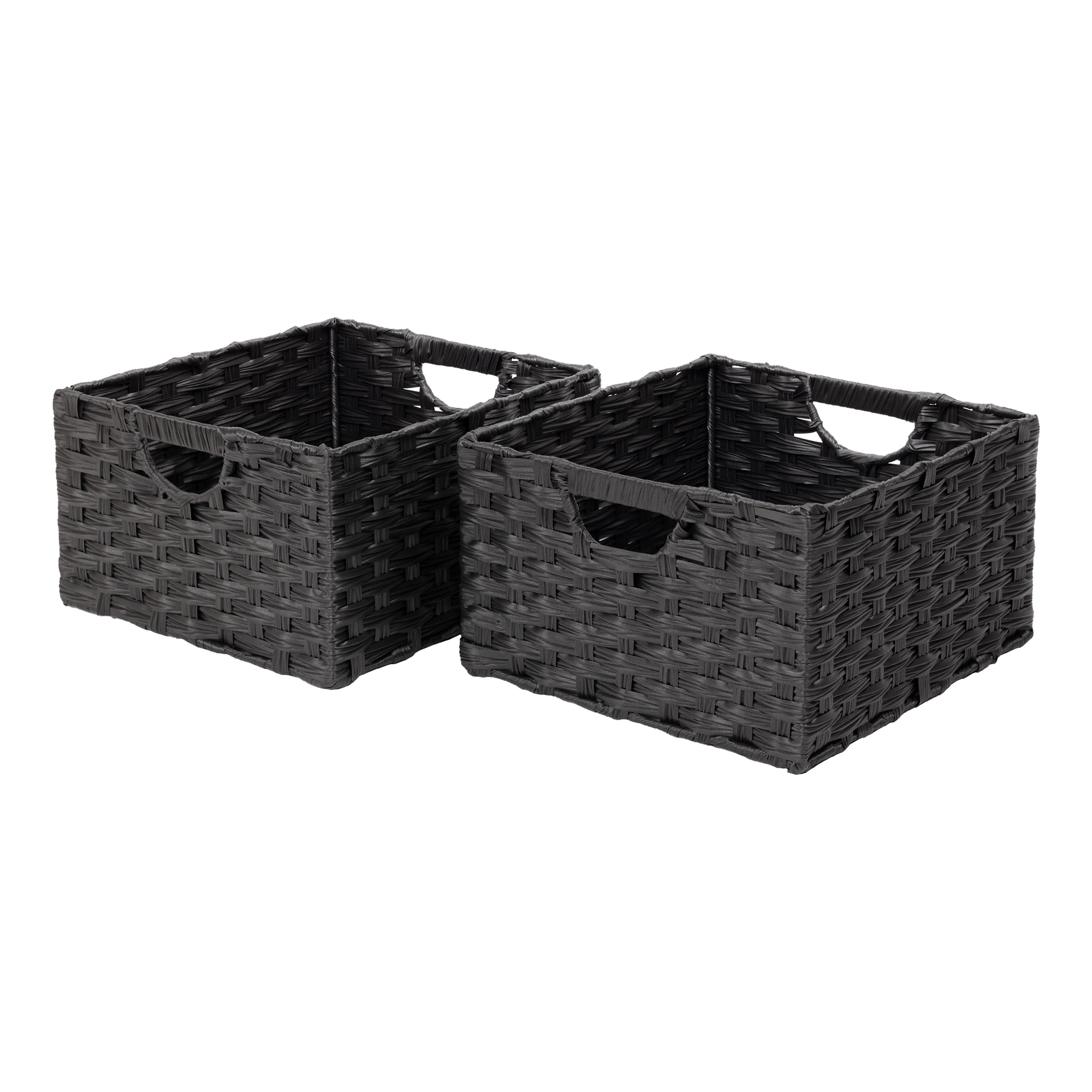 Handwoven Basket (2-Pack), Black - Image 9