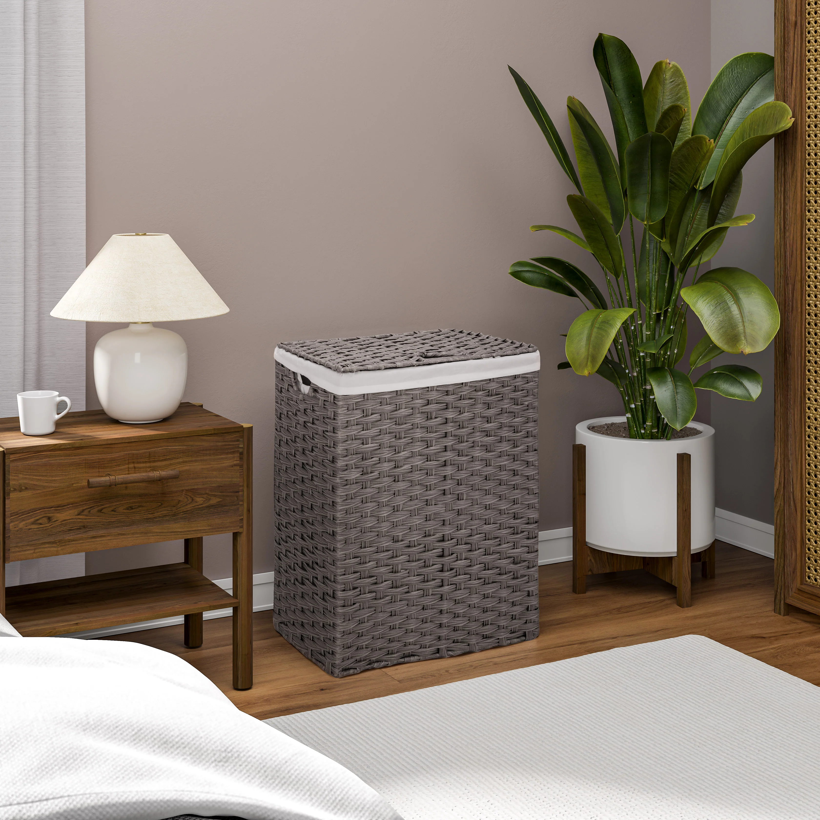 Handwoven Lidded Laundry Hamper - Image 38