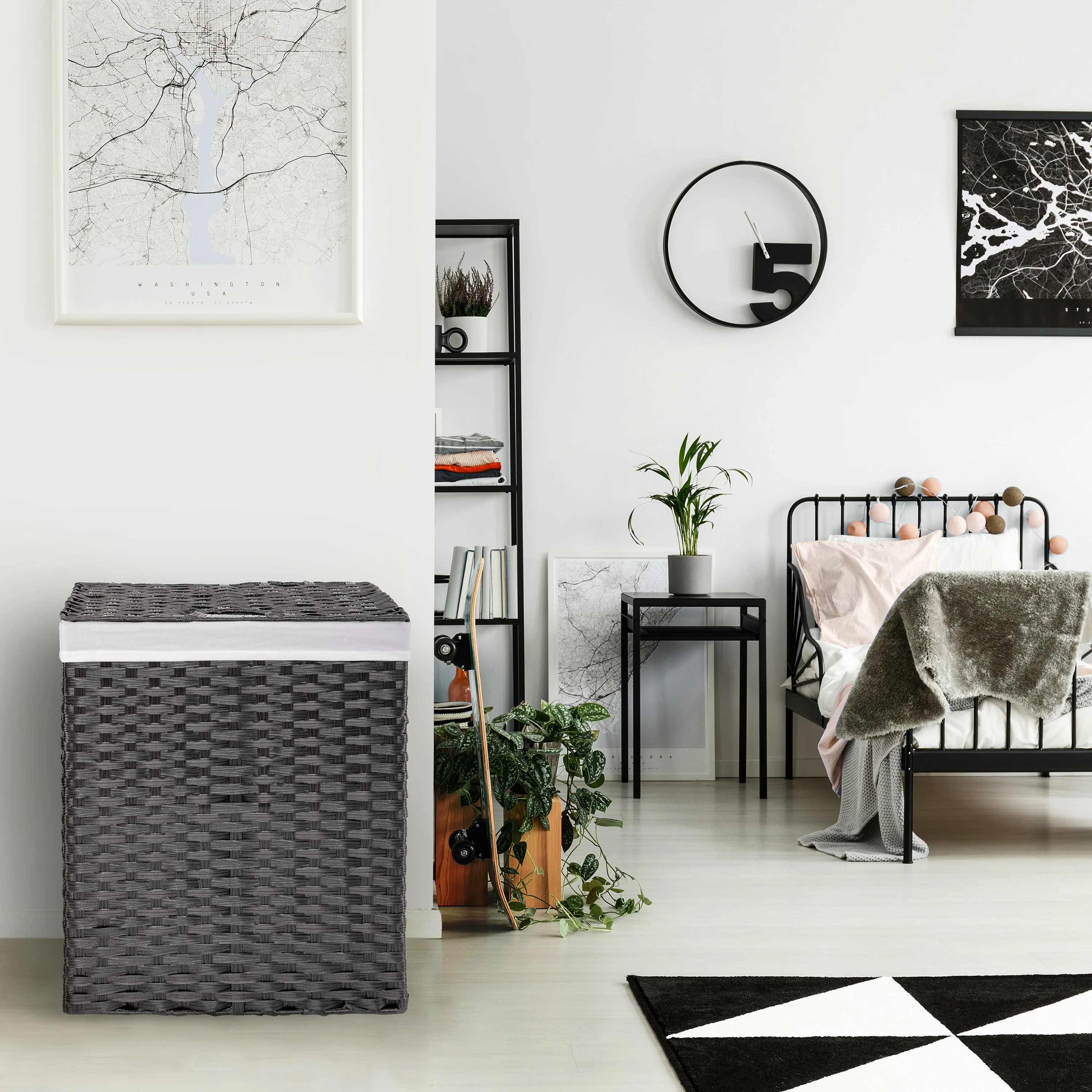 Handwoven Lidded Laundry Hamper - Image 8