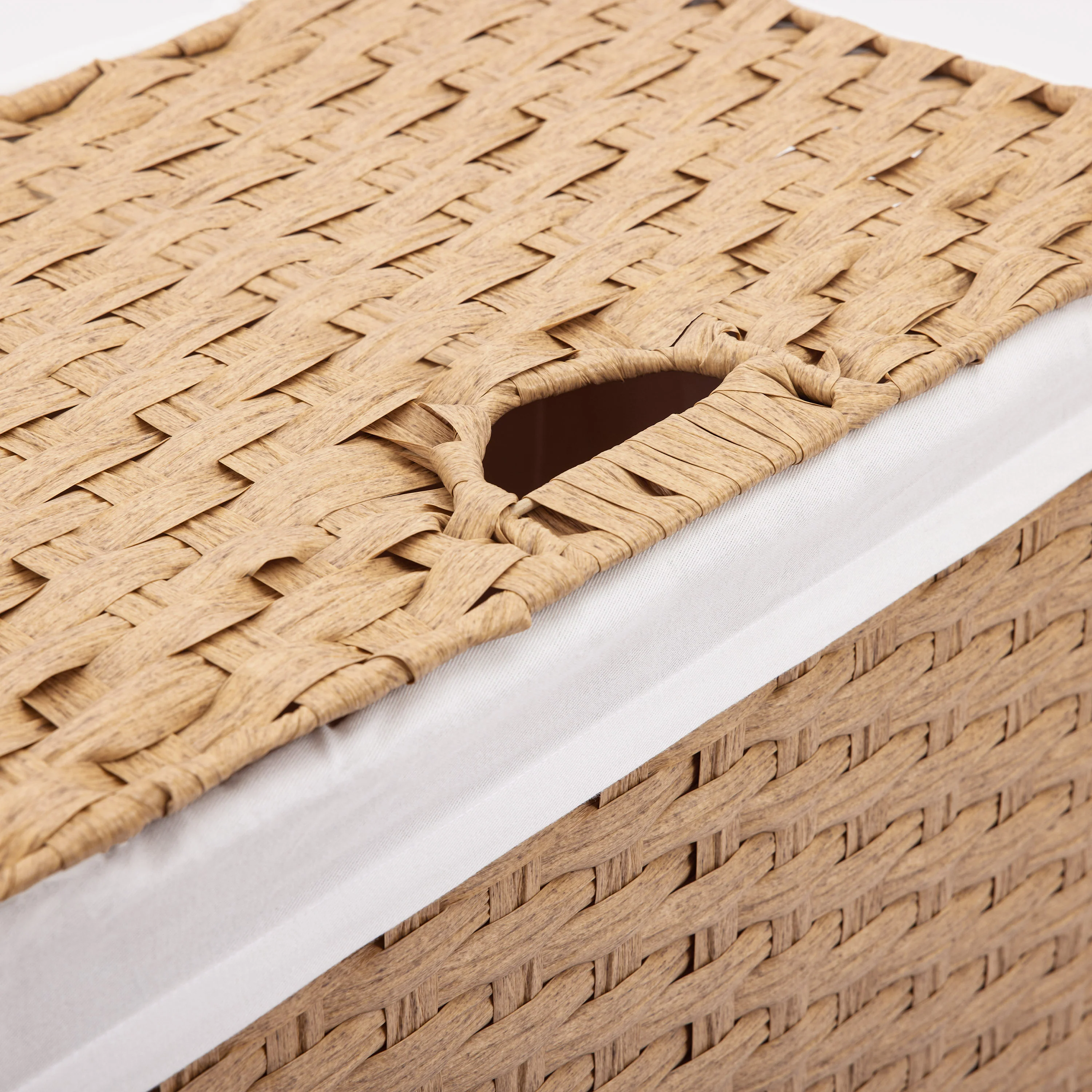 Handwoven Lidded Laundry Hamper - Image 9