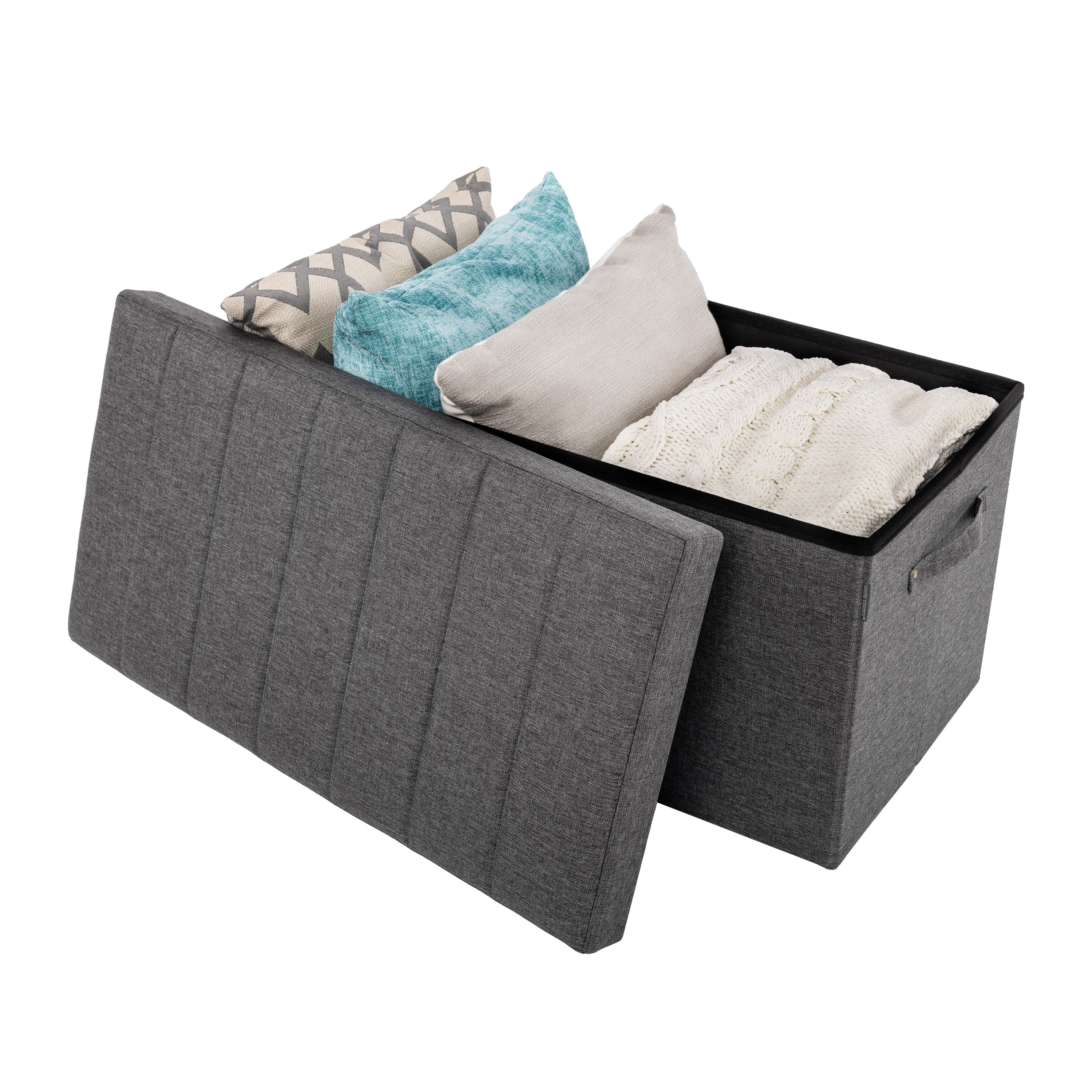Channel Tufted Storage Trunk with Handles - Image 12