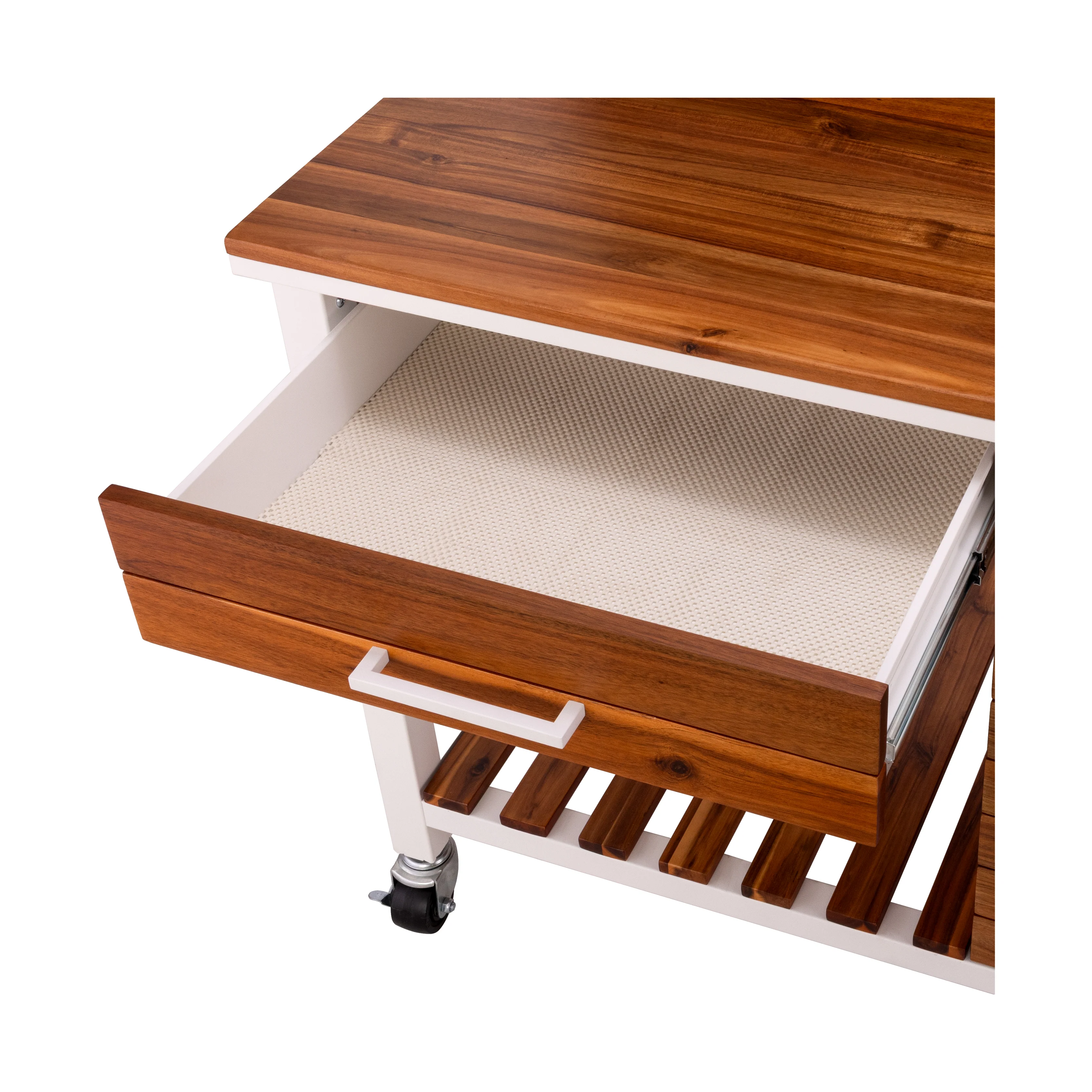 HOME Outdoor Acacia Wood Mobile Potting Bench - Image 12