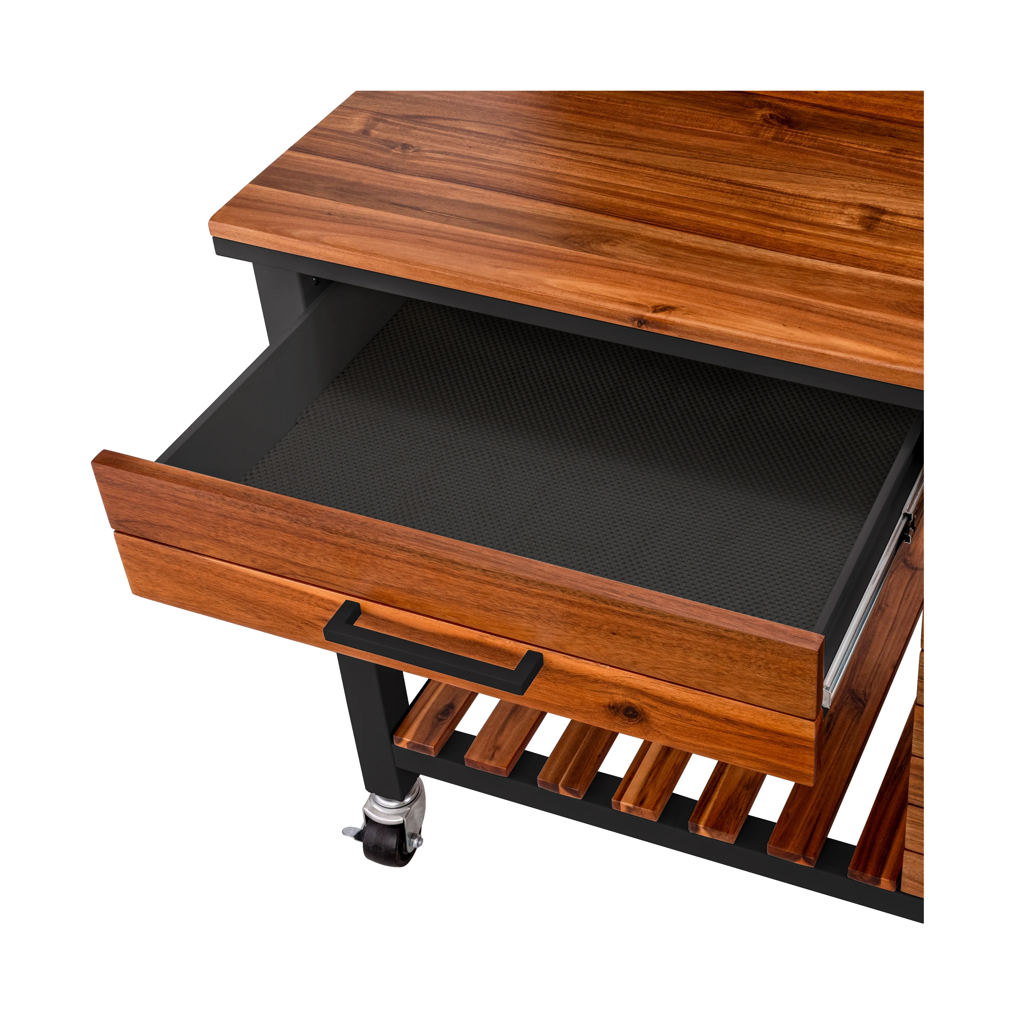 HOME Outdoor Acacia Wood Mobile Potting Bench - Image 4