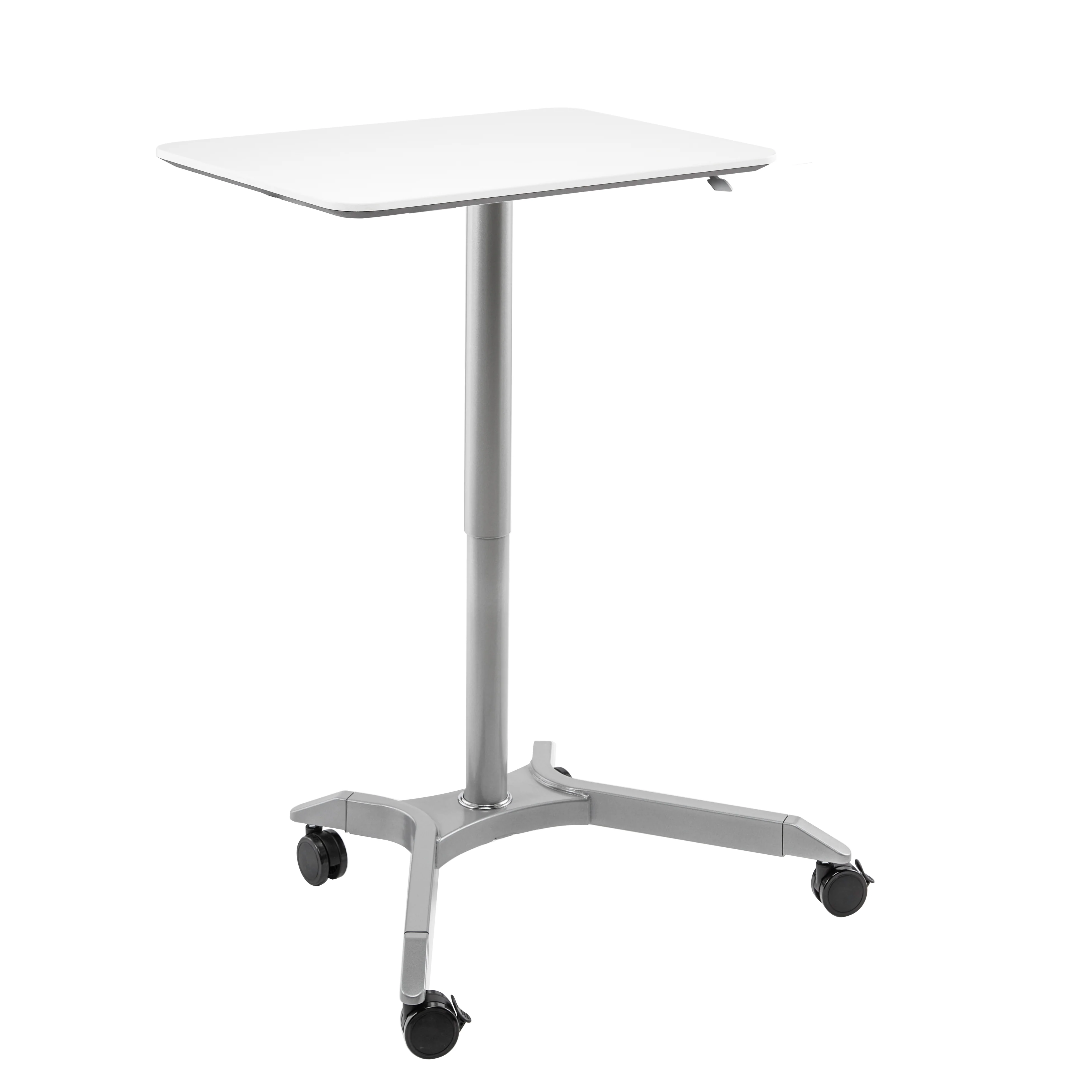airLIFT® Premium Pneumatic Sit-Stand Mobile Desk Cart, White