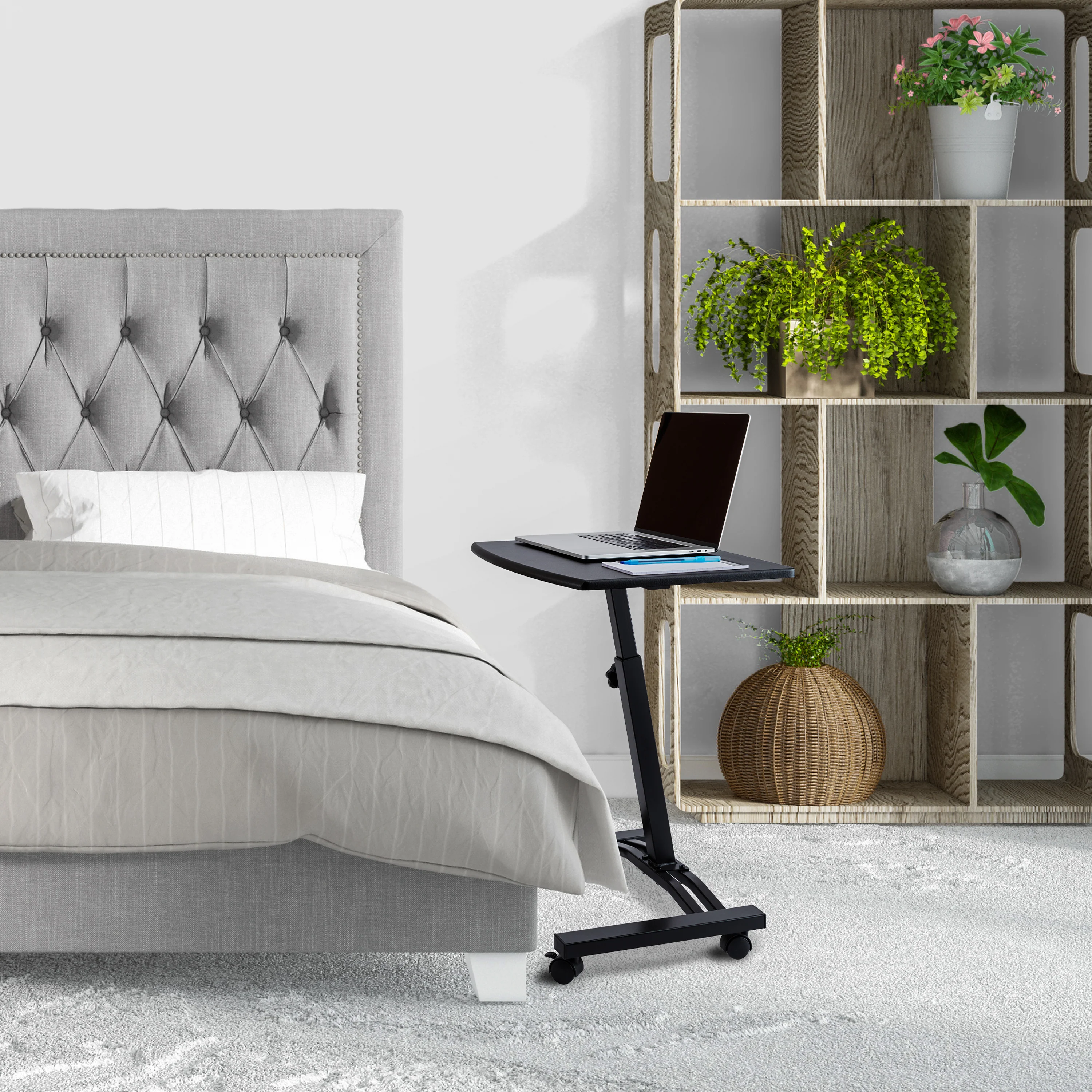 airLIFT® Mobile Laptop Sitting Desk Cart, Black - Image 13
