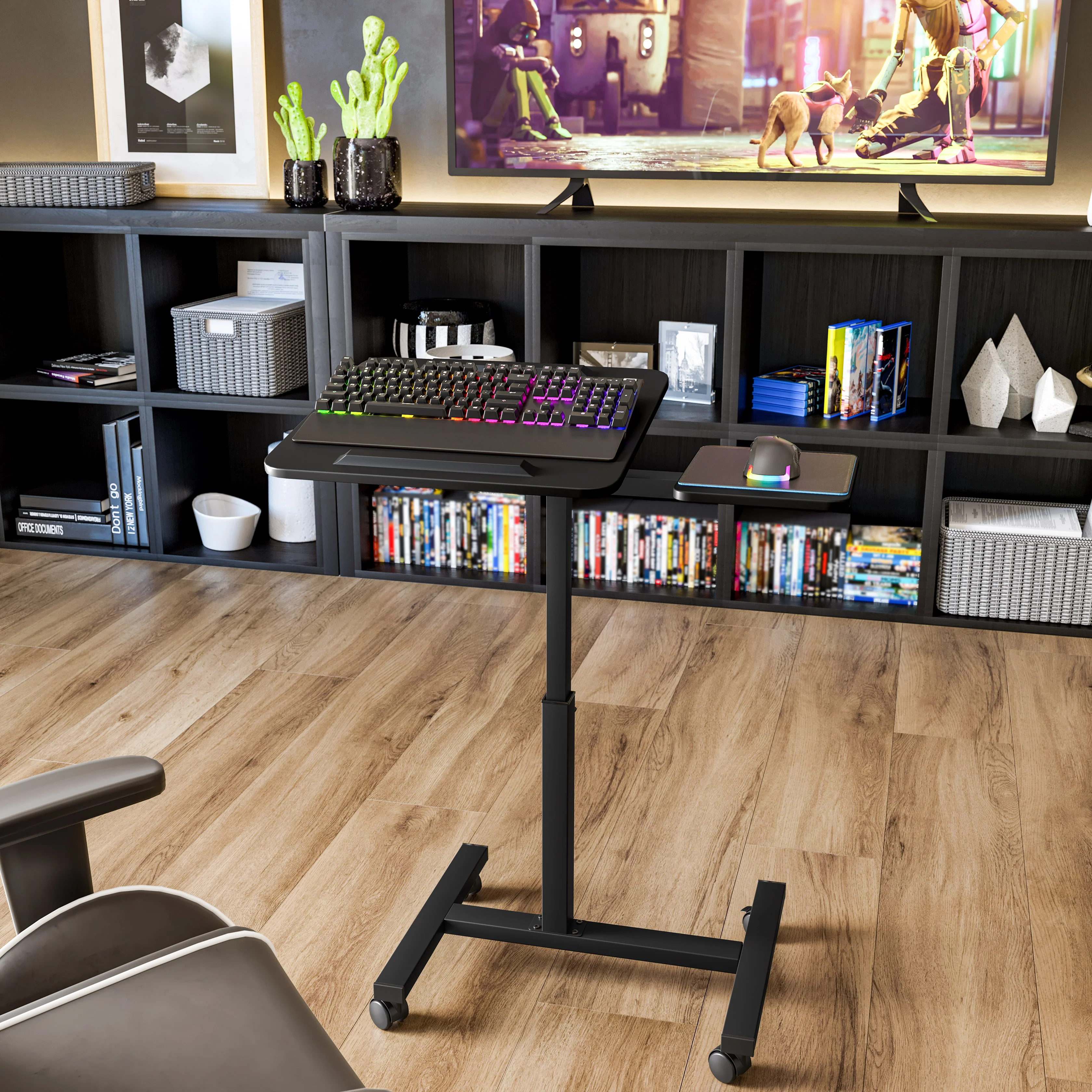 airLIFT® Tilting Mobile Desk Cart, Black - Image 5