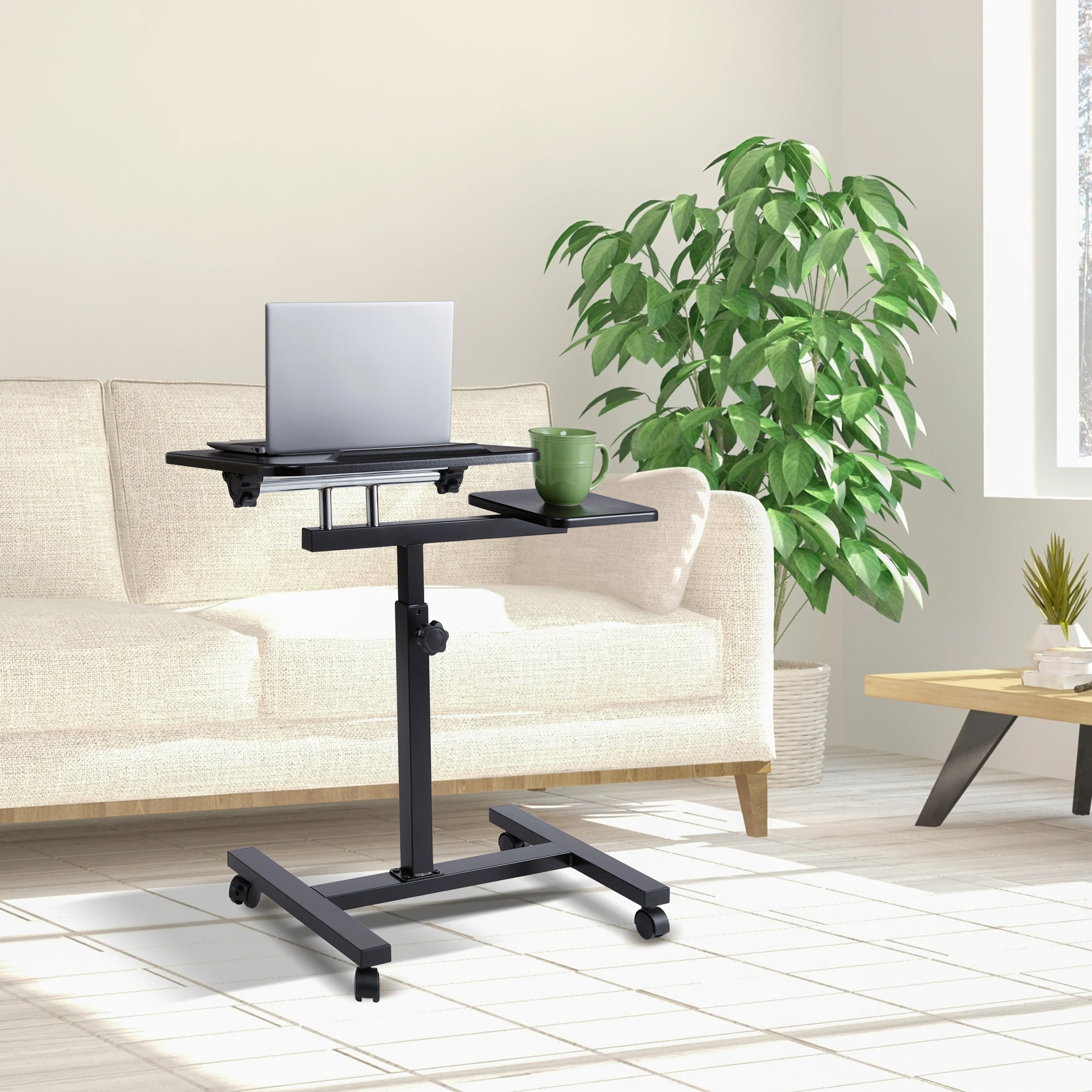 airLIFT® Tilting Mobile Desk Cart, Black - Image 7