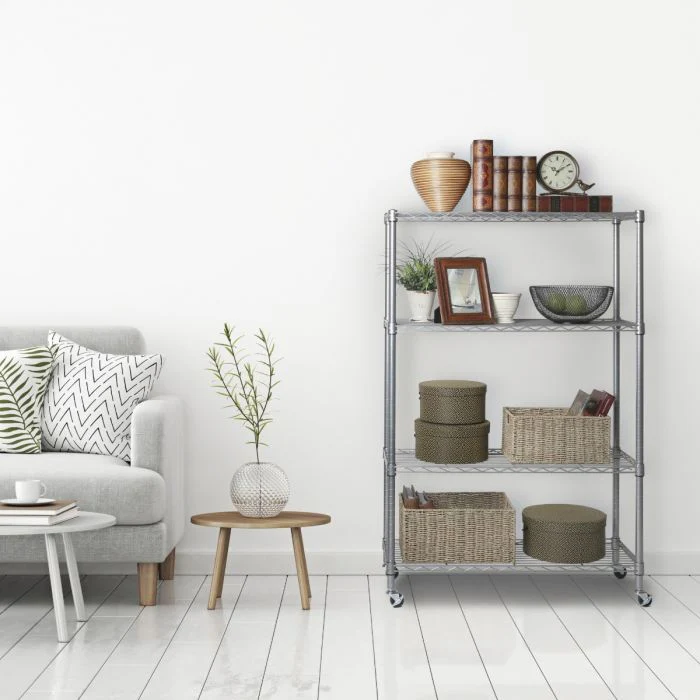 4-Tier NSF-Certified Steel Shelving, Silver - Image 10