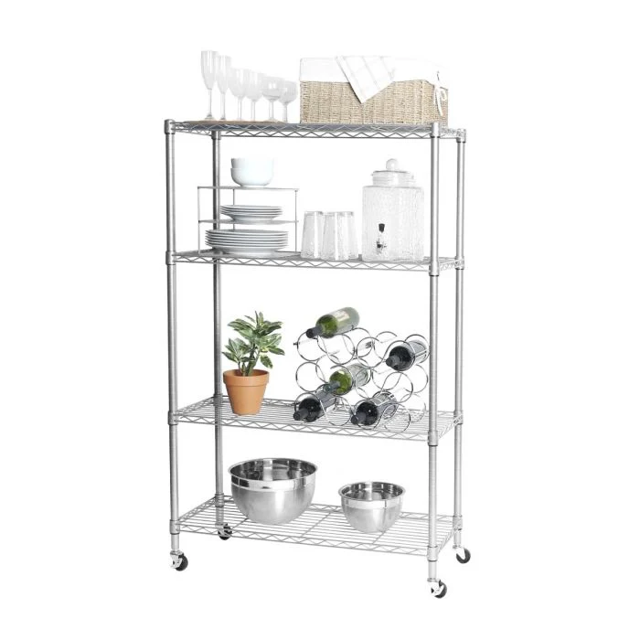 4-Tier NSF-Certified Steel Shelving, Silver - Image 12