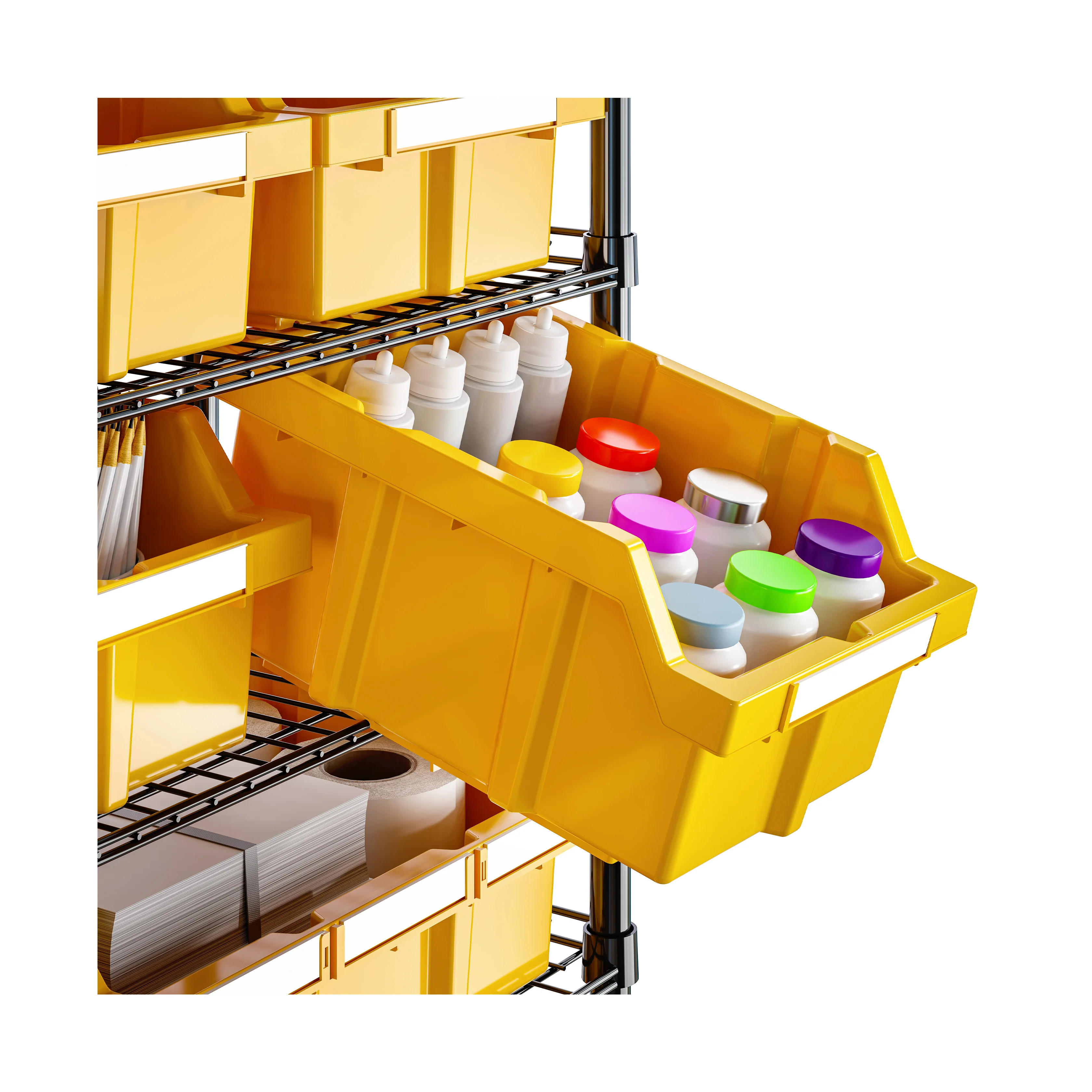 8-Tier NSF-Certified 24-Bin Rack, Yellow - Image 8