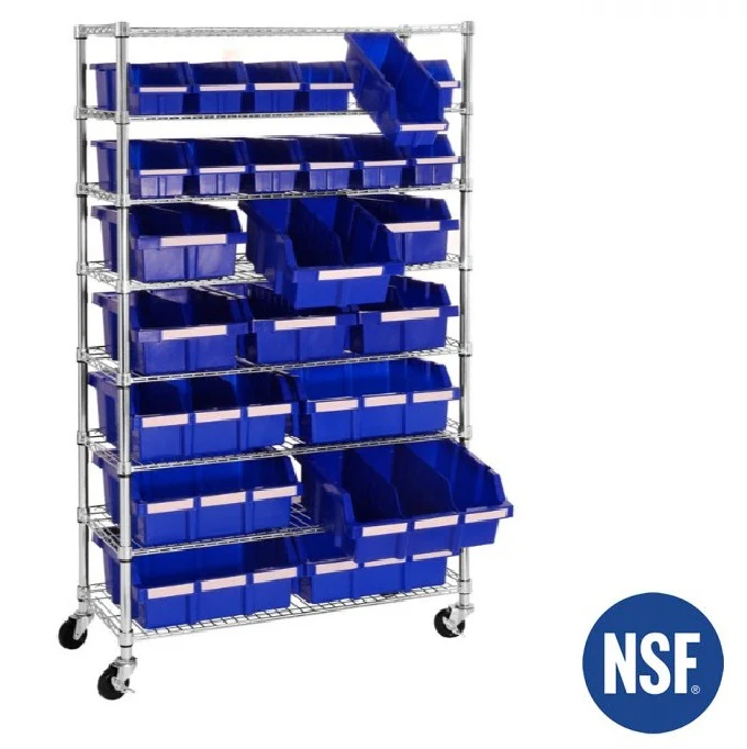 8-Tier NSF-Certified 24-Bin Rack, Blue - Image 13
