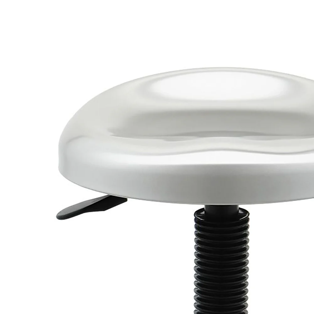 Contoured Stainless Steel Seat Pneumatic Adjustable Work Stool - Image 4