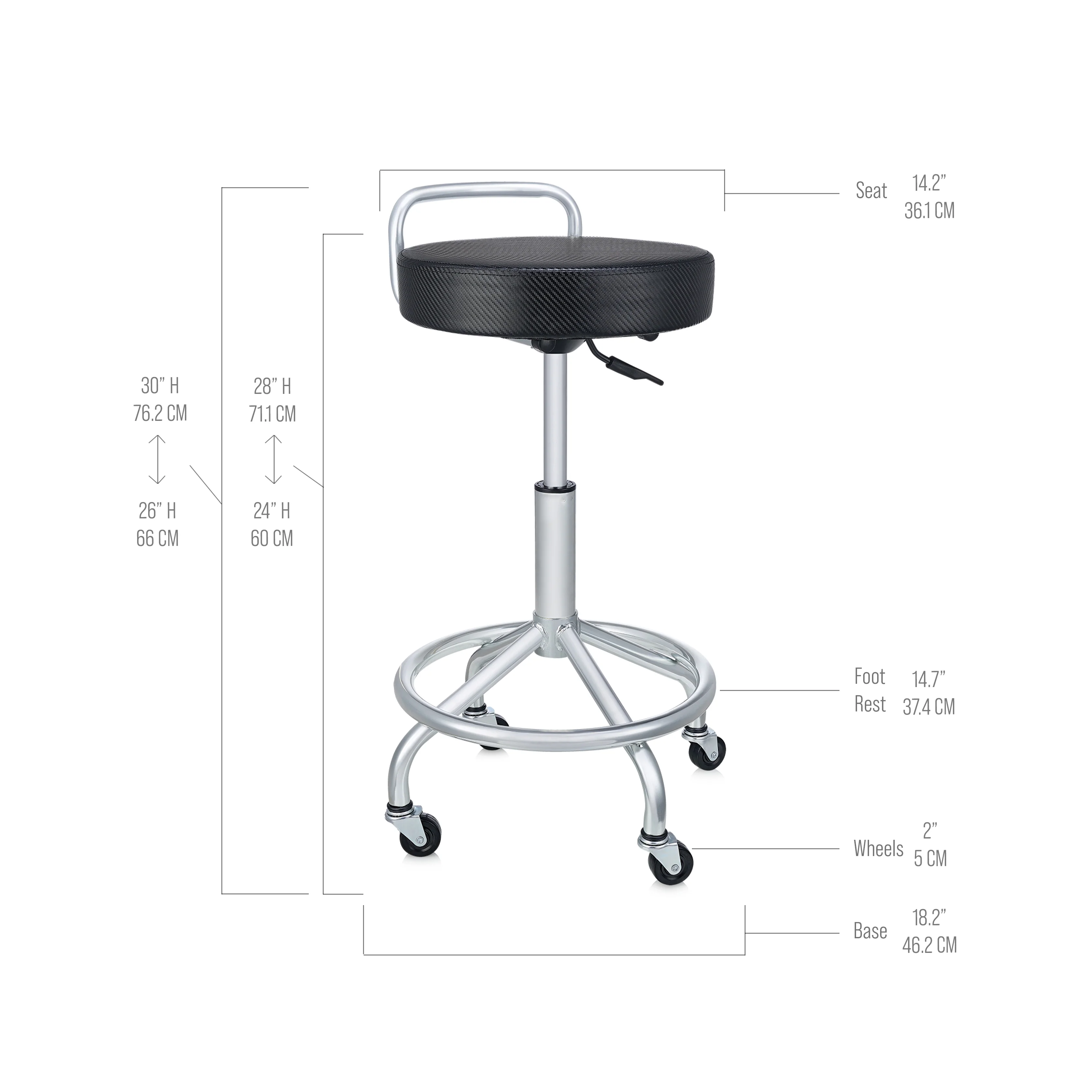 Cushioned Pneumatic Adjustable Work Stool - Image 10