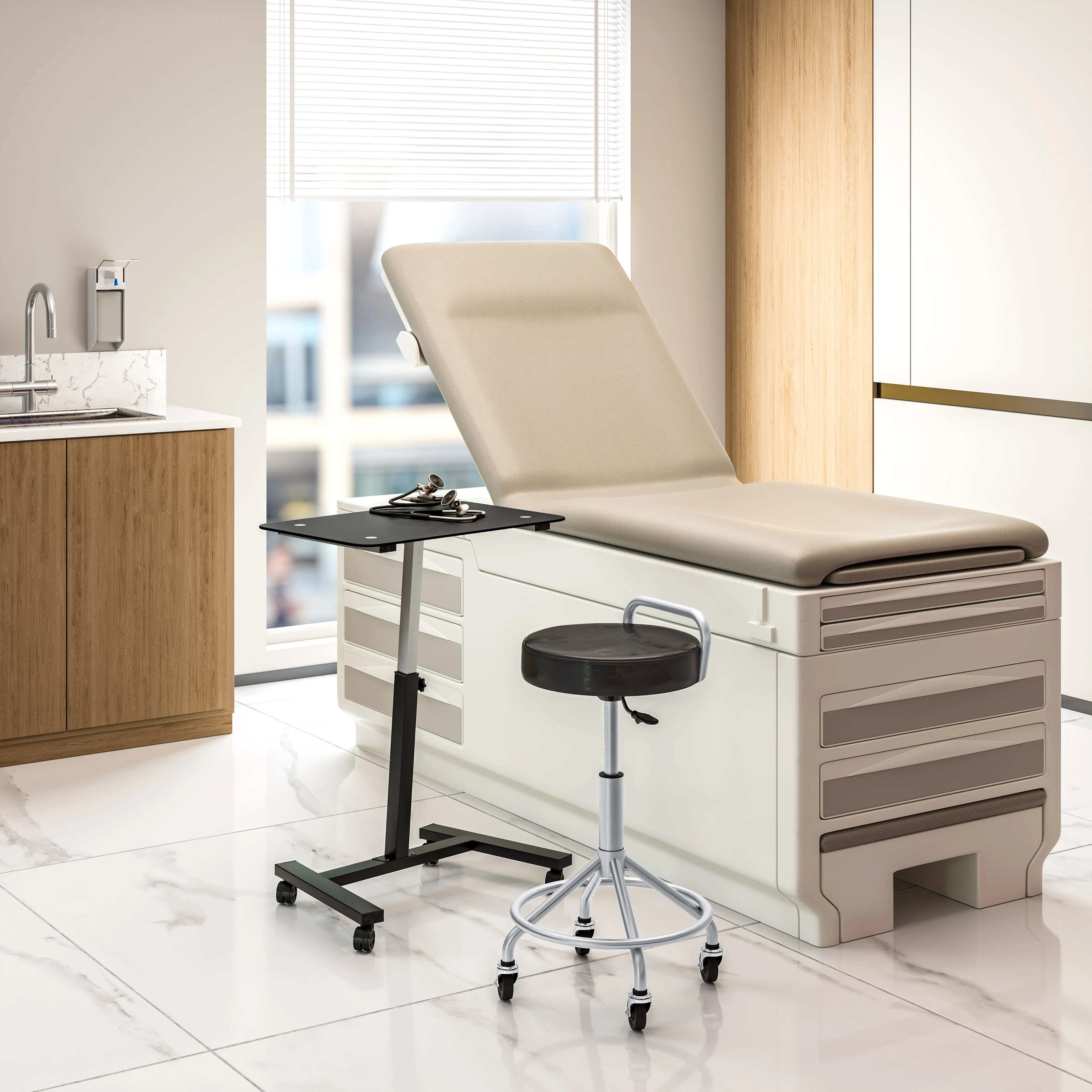 Cushioned Pneumatic Adjustable Work Stool - Image 6