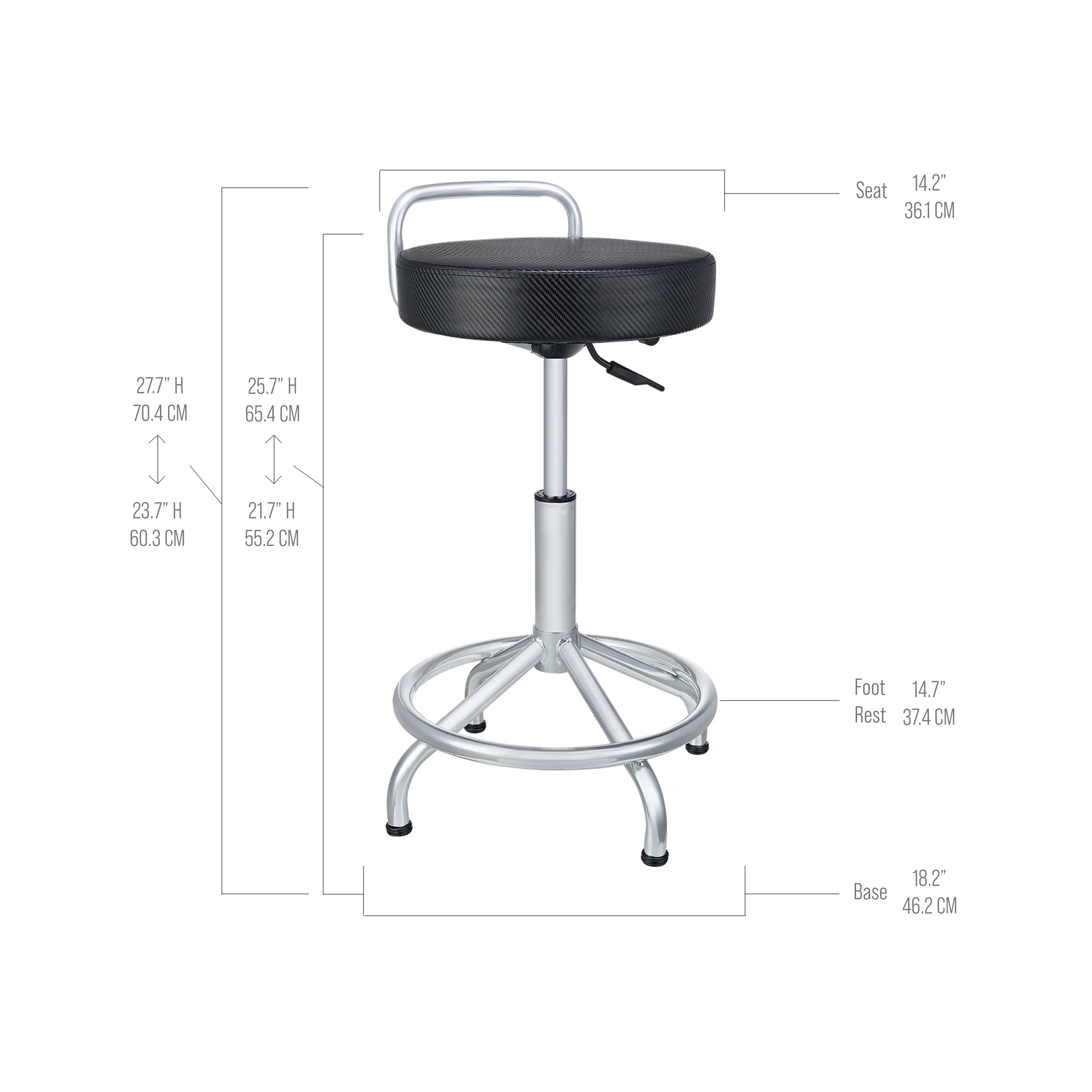 Cushioned Pneumatic Adjustable Work Stool - Image 9