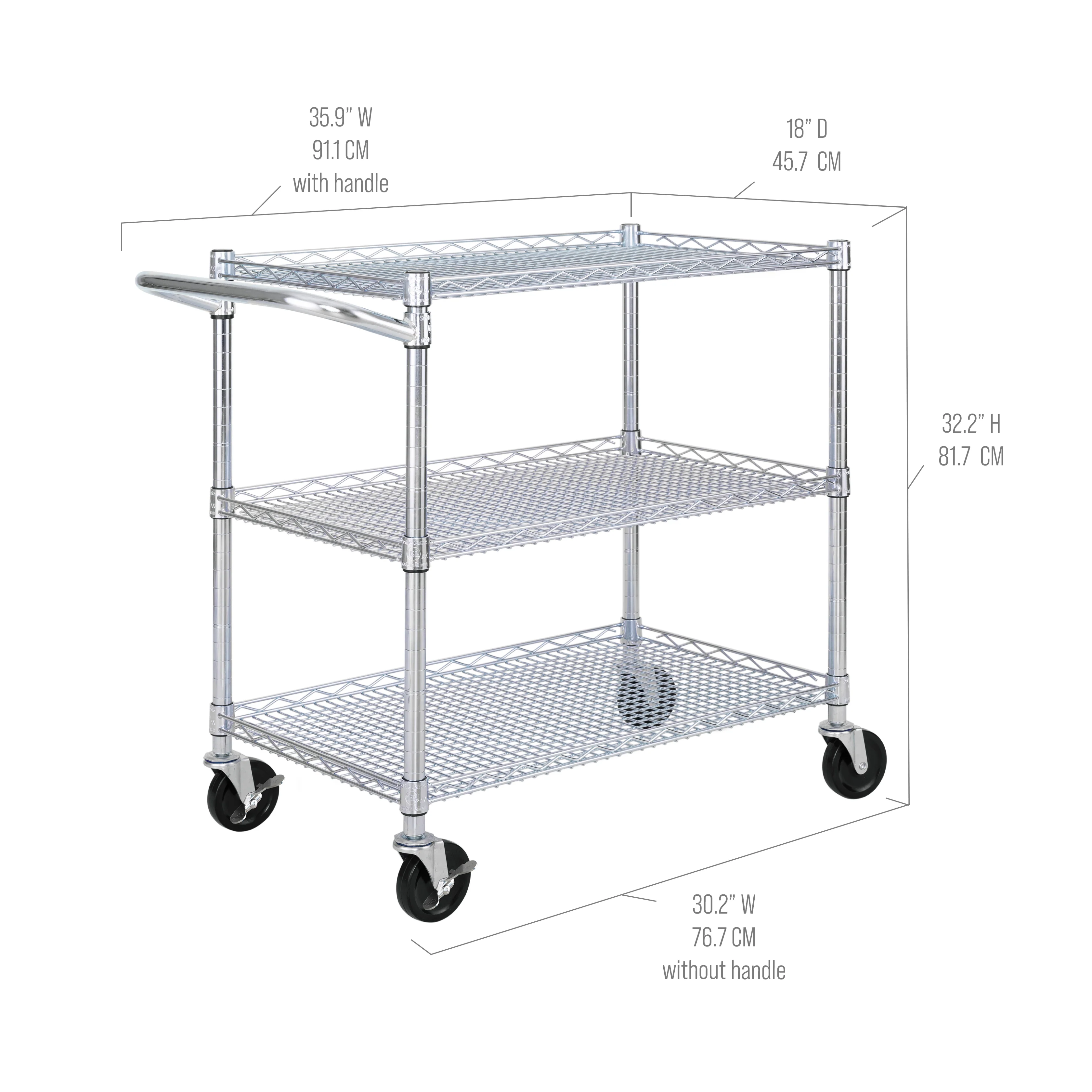 3-Tier NSF-Certified Utility Cart - Image 3