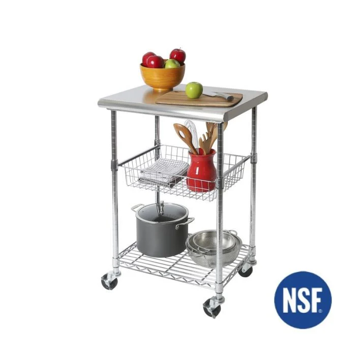Stainless Steel NSF-Certified Utility Worktable Cart - Image 10