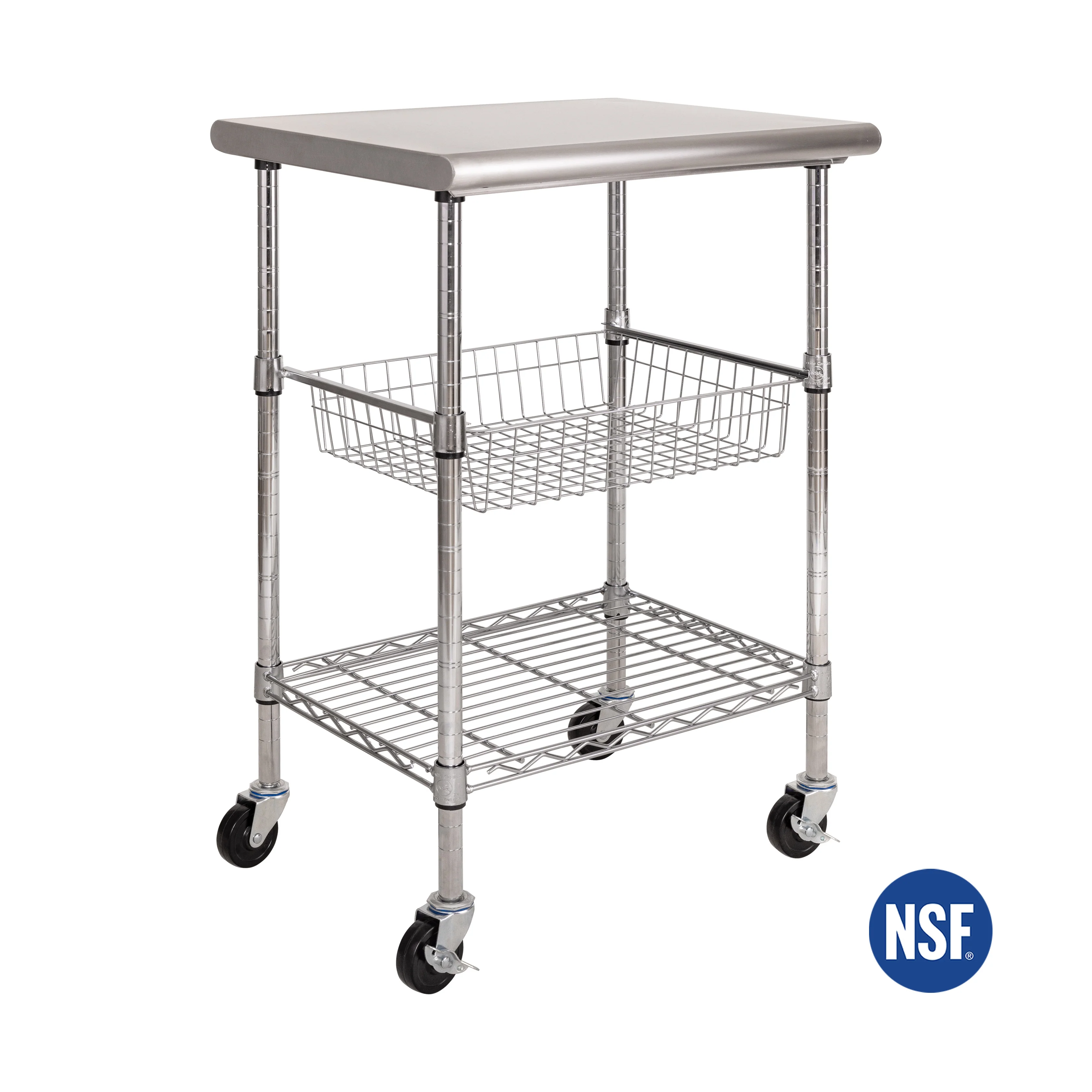 Stainless Steel NSF-Certified Utility Worktable Cart - Image 11