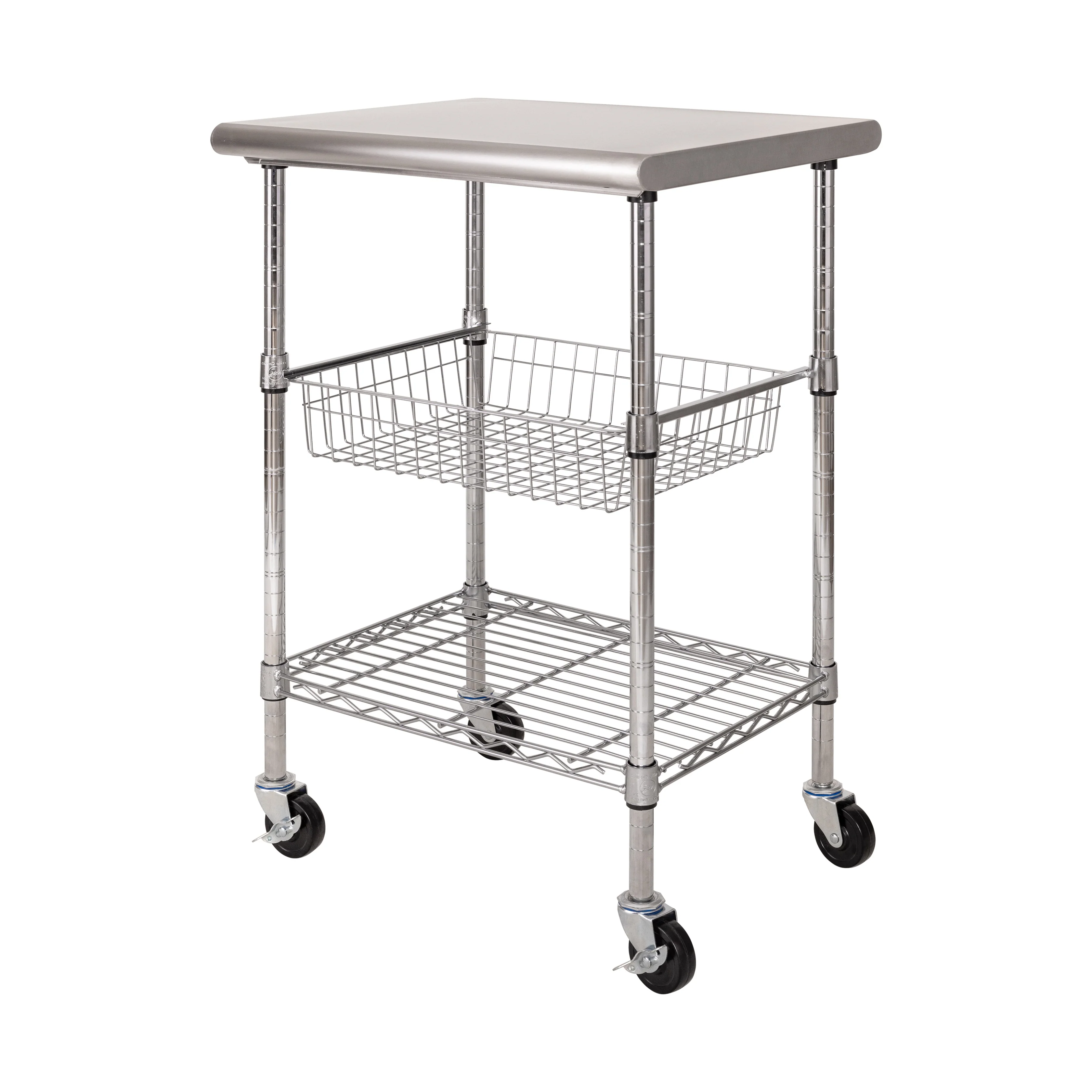 Stainless Steel NSF-Certified Utility Worktable Cart - Image 12