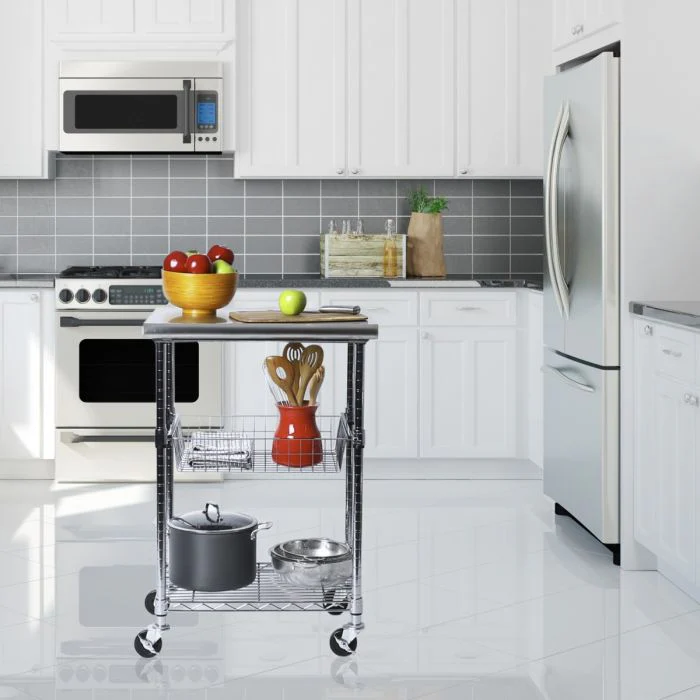 Stainless Steel NSF-Certified Utility Worktable Cart - Image 9