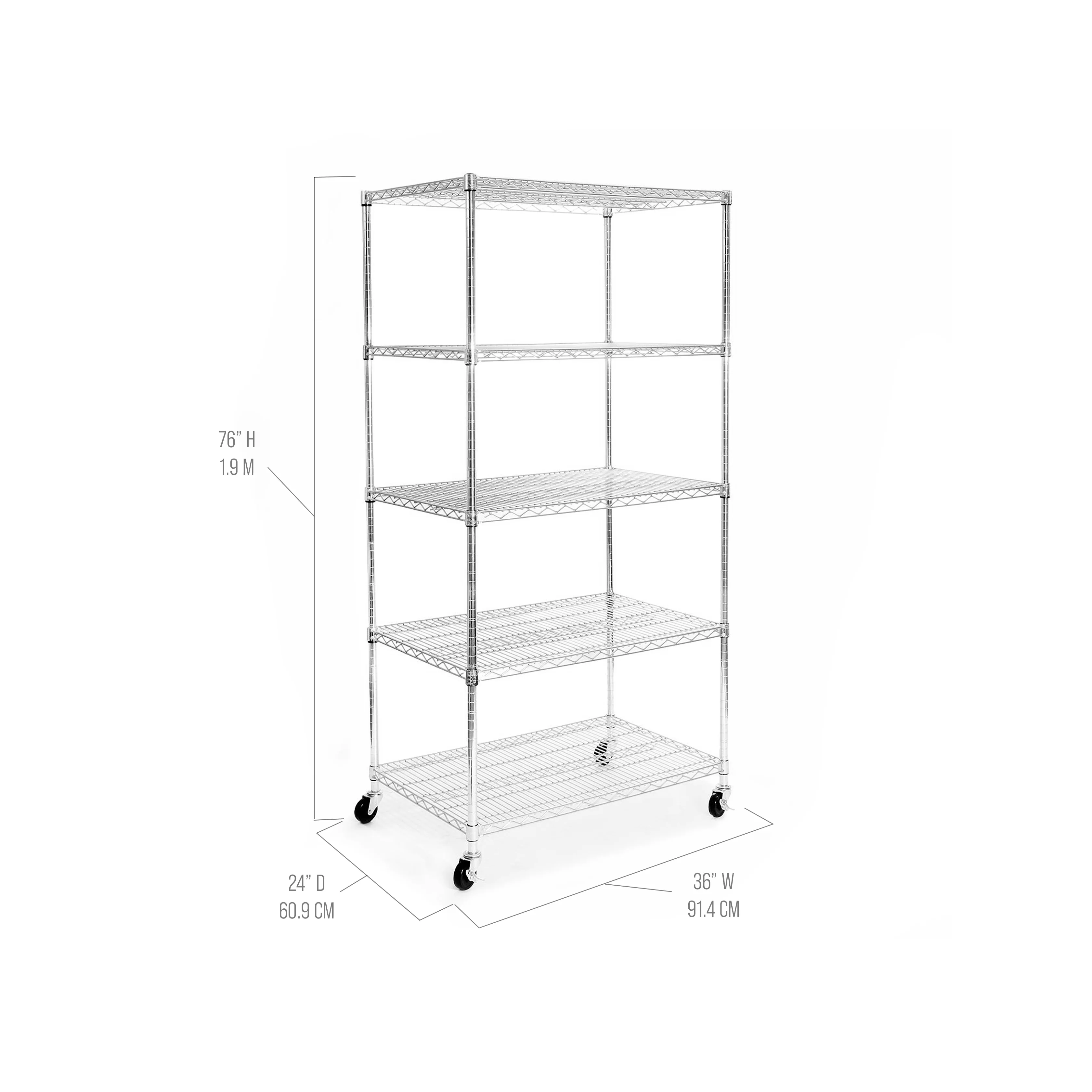 UltraDurable® 5-Tier NSF-Certified Steel Shelving - Image 4
