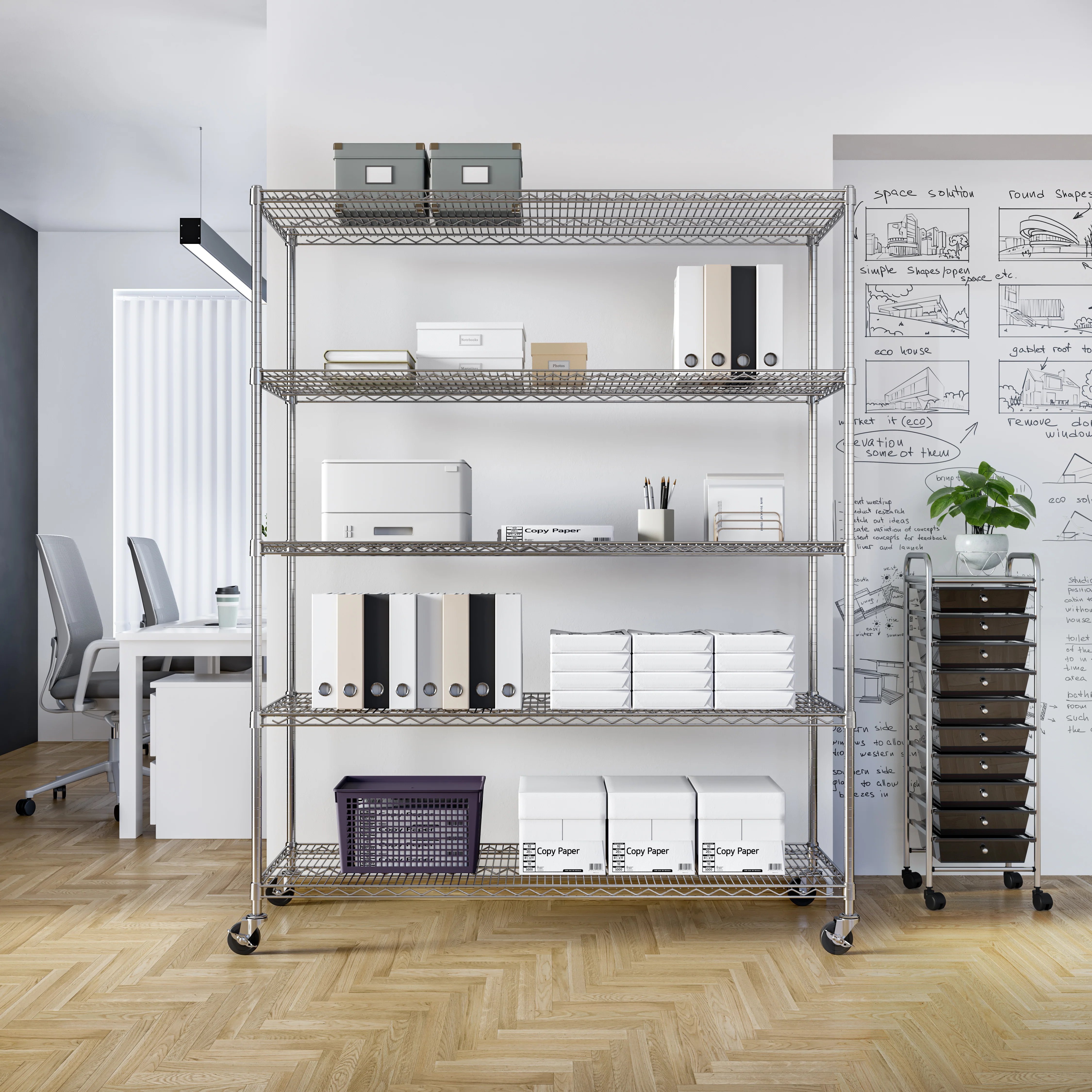 UltraDurable® 5-Tier NSF-Certified Steel Shelving - Image 23