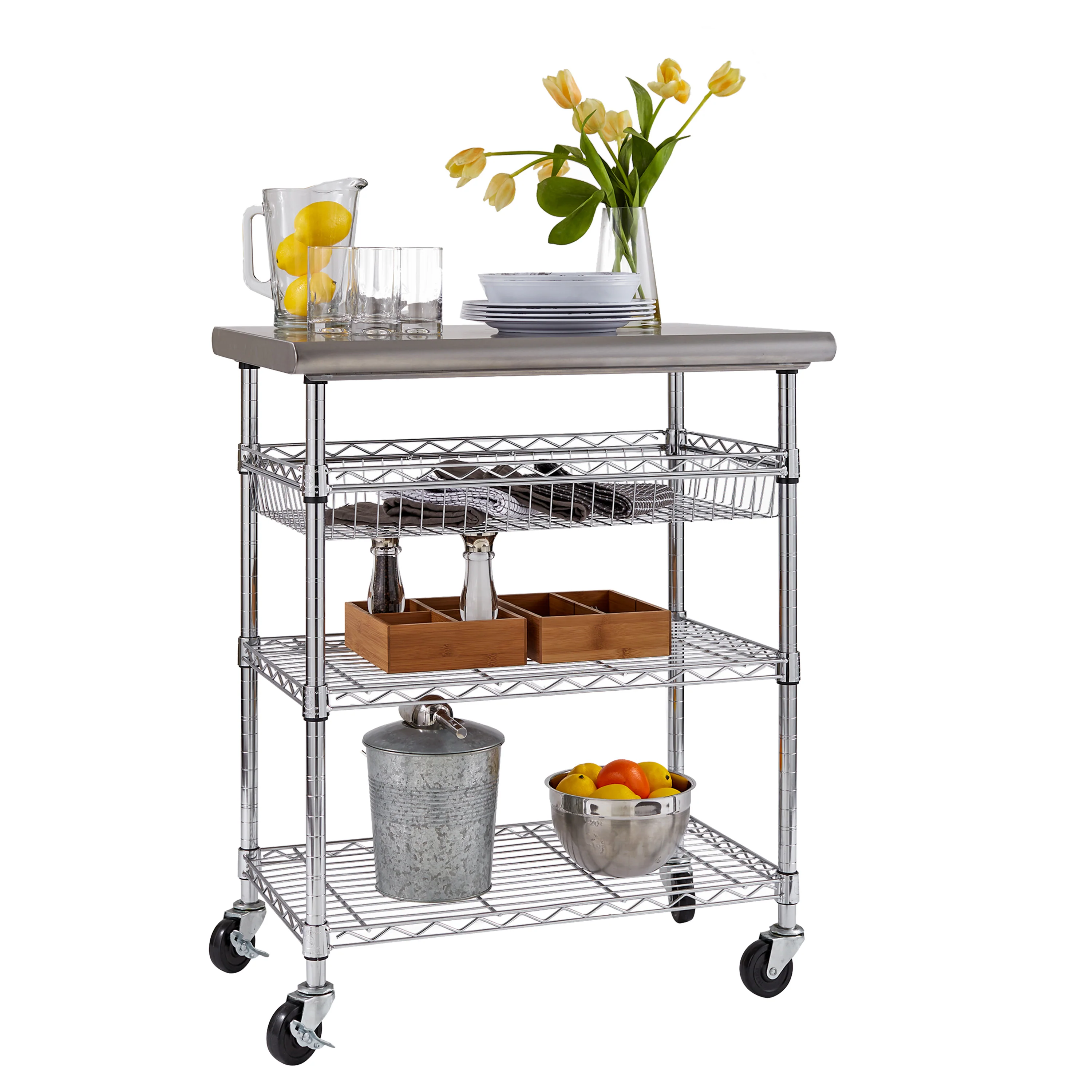 Stainless Steel NSF-Certified Utility Worktable Cart - Image 13