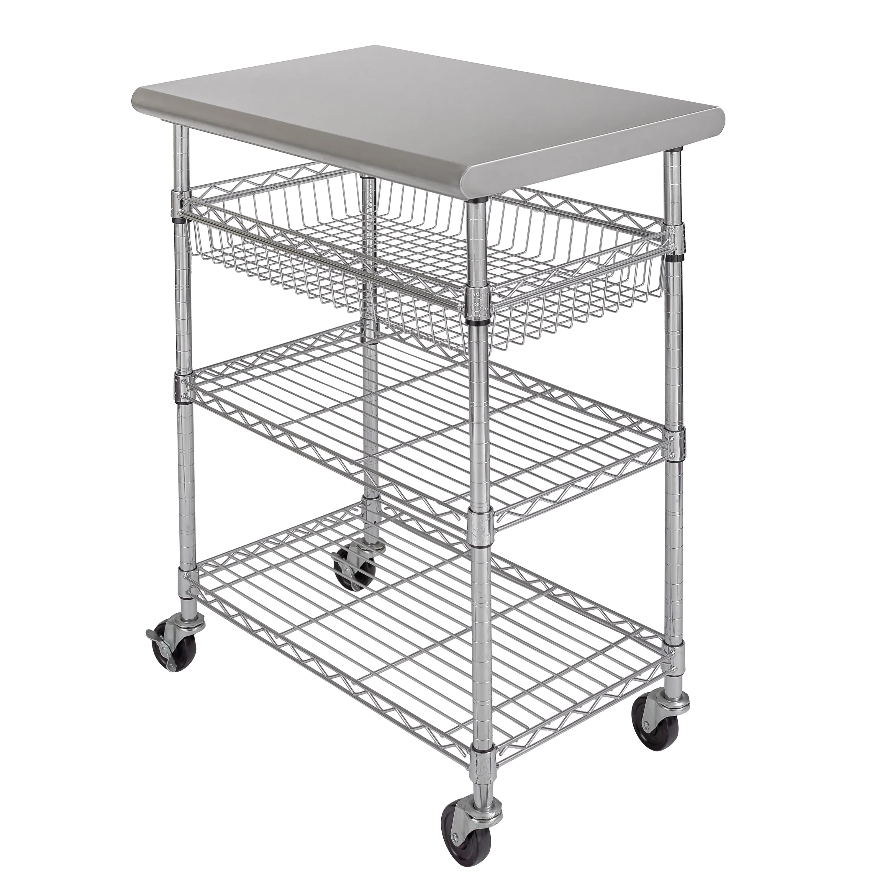 Stainless Steel NSF-Certified Utility Worktable Cart - Image 16